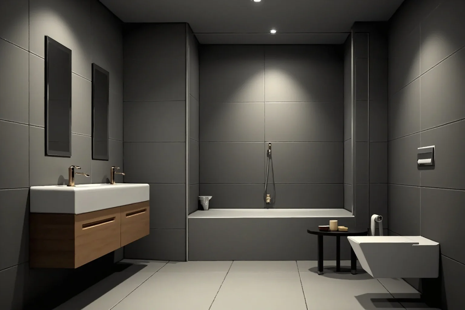 The Heartbreaking Life Story of Judy Garland: 26 Facts You Should Know 24 Illustration of a quiet London bathroom interior with soft moody lighting, respectful and non-graphic