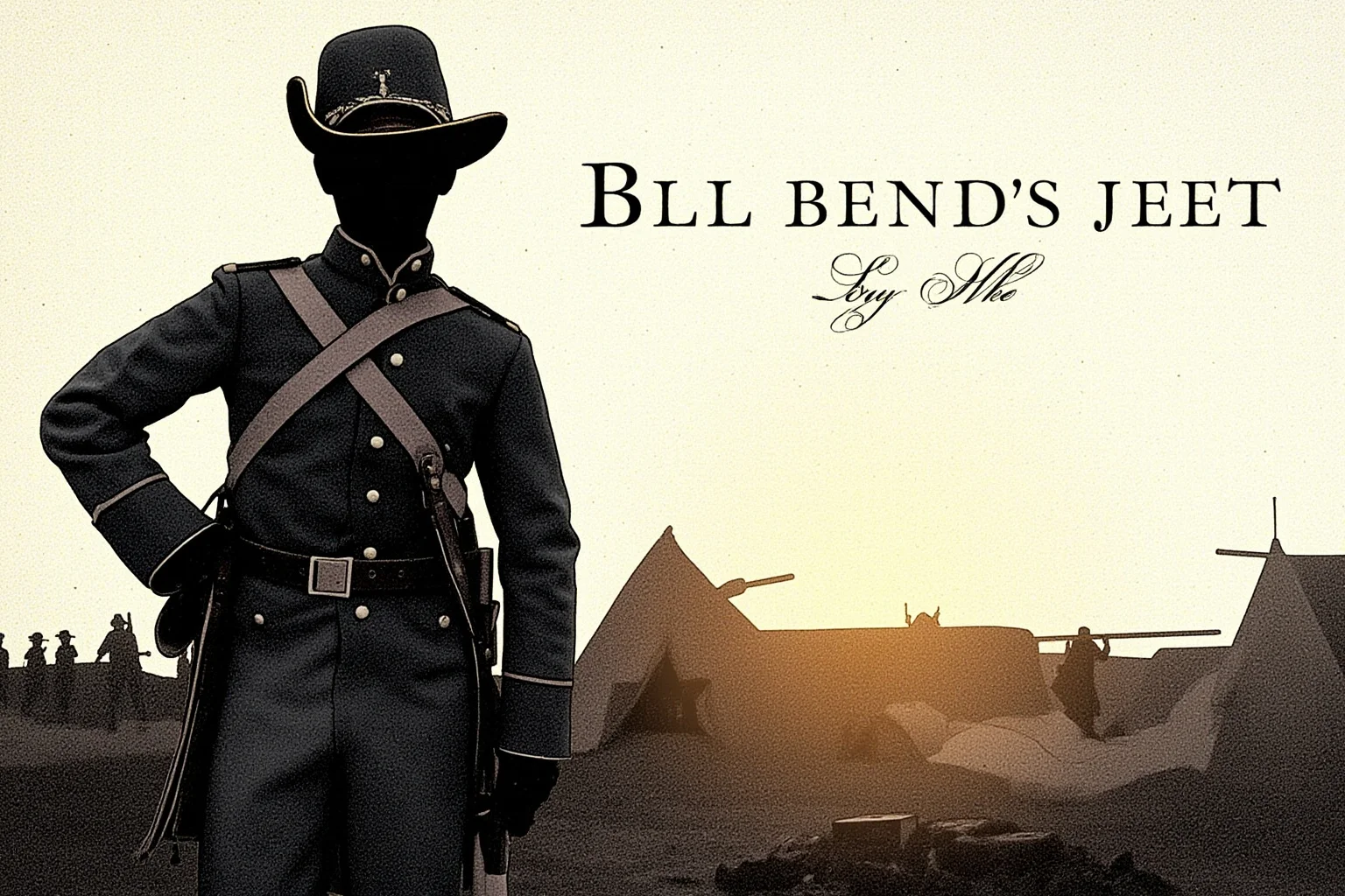 Unsung Heroes History Doesn't Talk About Enough 4 Illustration of a Revolutionary War-era soldier in uniform, gender ambiguous silhouette, standing at attention in a colonial military camp