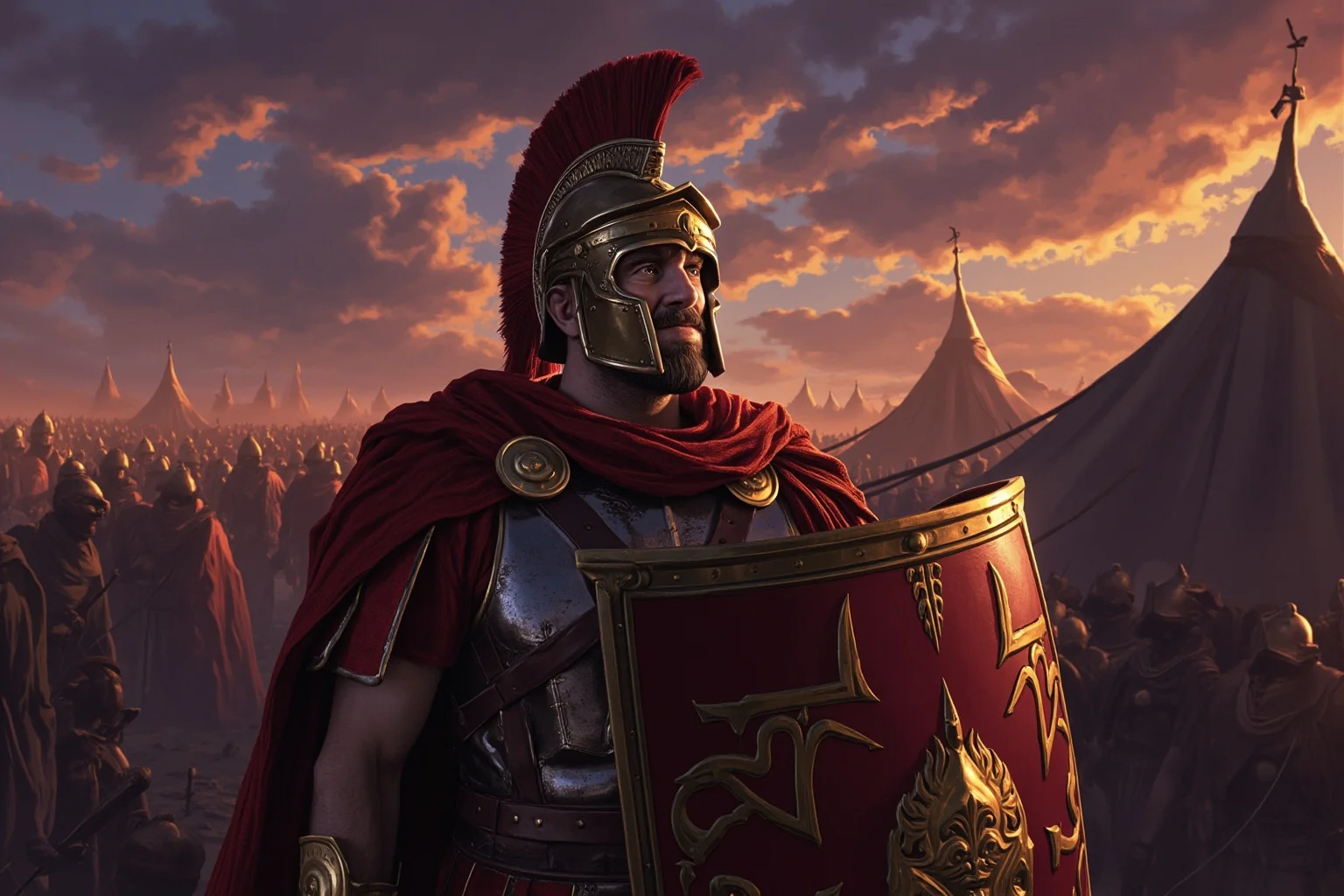 Monarchs Whose Reigns Were Hilariously Short 14 Illustration of a Roman military commander in armor standing dejectedly near a battlefield tent at dusk