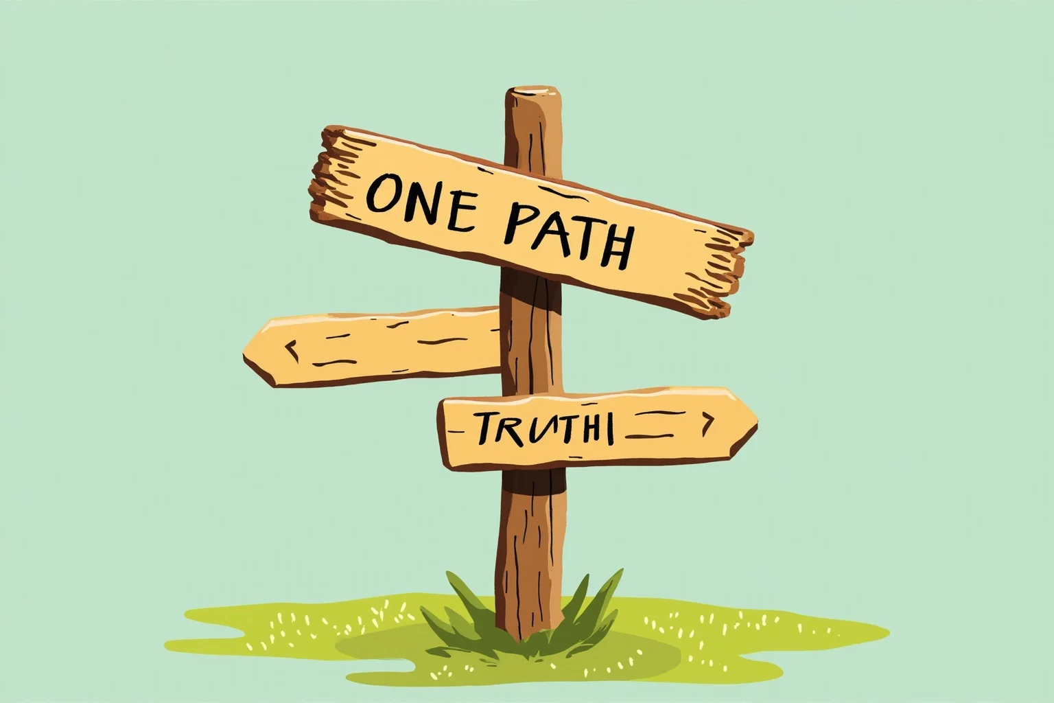 26 Famous Mark Twain Quotes (And the Ones He Never Actually Said) 15 Illustration of a simple wooden signpost reading directions, one path labeled truth