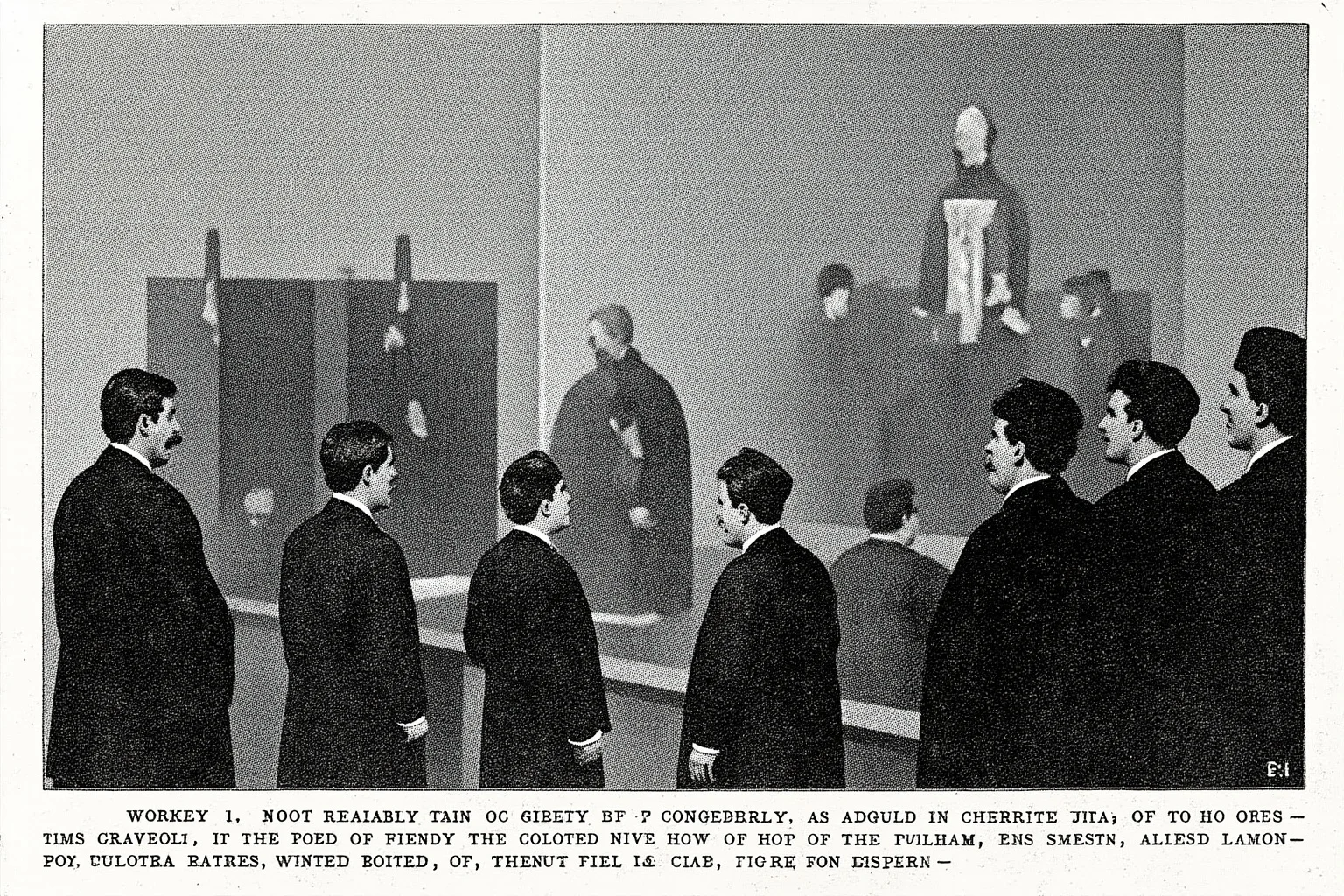 Illustration of a tense 19th-century congressional trial scene with robed senators and a lone figure standing at a podium.