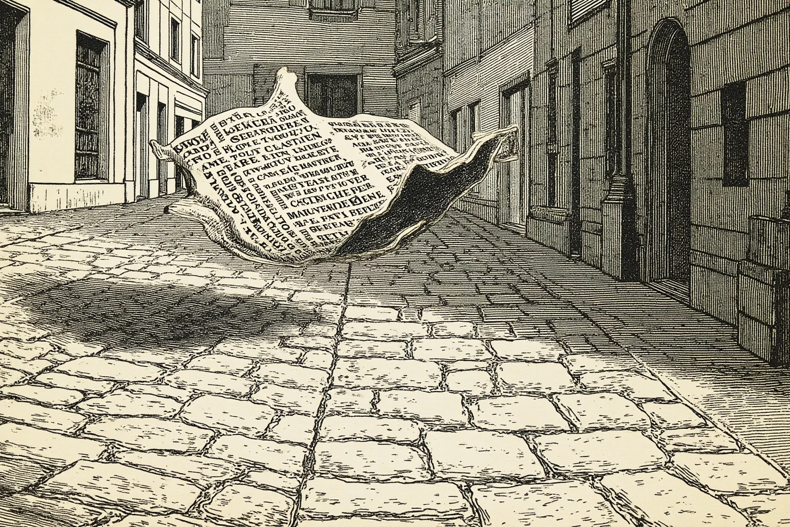 Surprising Facts About Marie Antoinette (And 10 Misconceptions) 26 Illustration of a torn scandalous pamphlet blowing across a cobblestone Parisian street, 18th-century setting