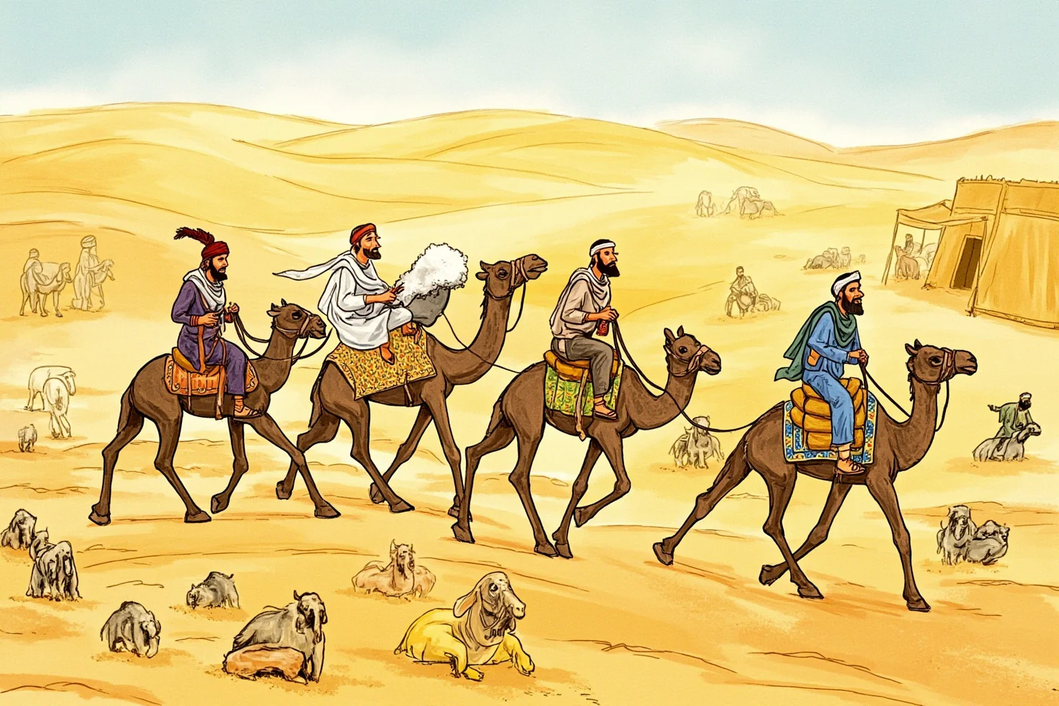 The Role of Markets and Bazaars in Ancient Economies 16 Illustration of a trans-Saharan camel caravan carrying gold and salt to a desert trading market