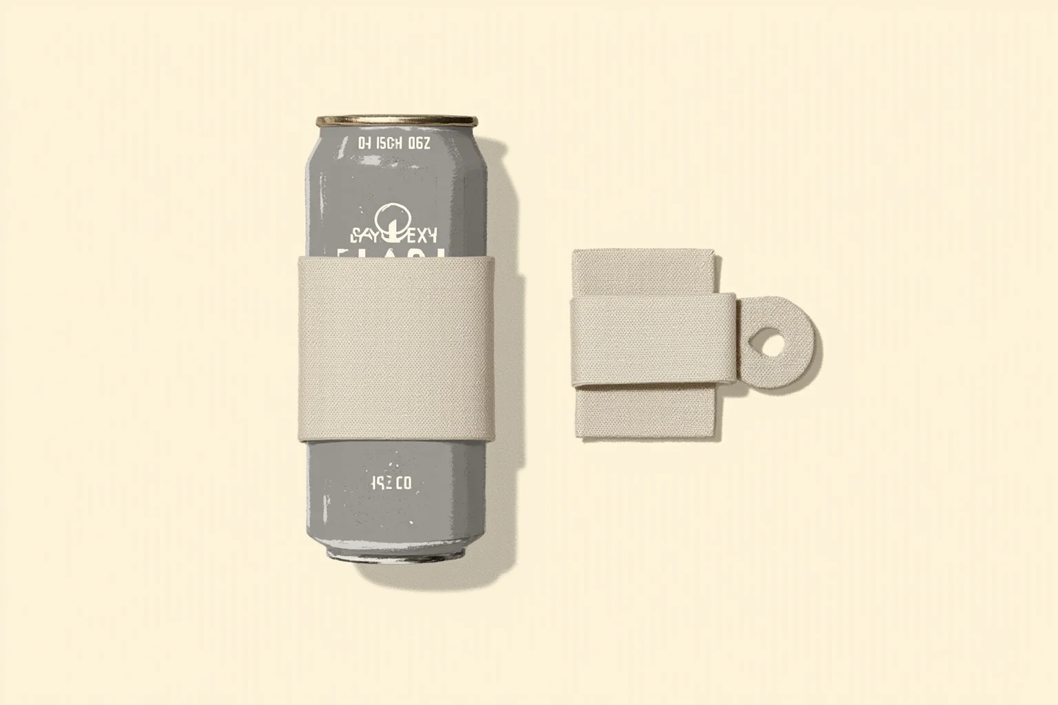 Facts About The Space Race: 25 Things Everyone Gets Wrong (or Right) 17 Illustration of a vintage drink can and a strip of fabric hook-and-loop fastener side by side on a plain background