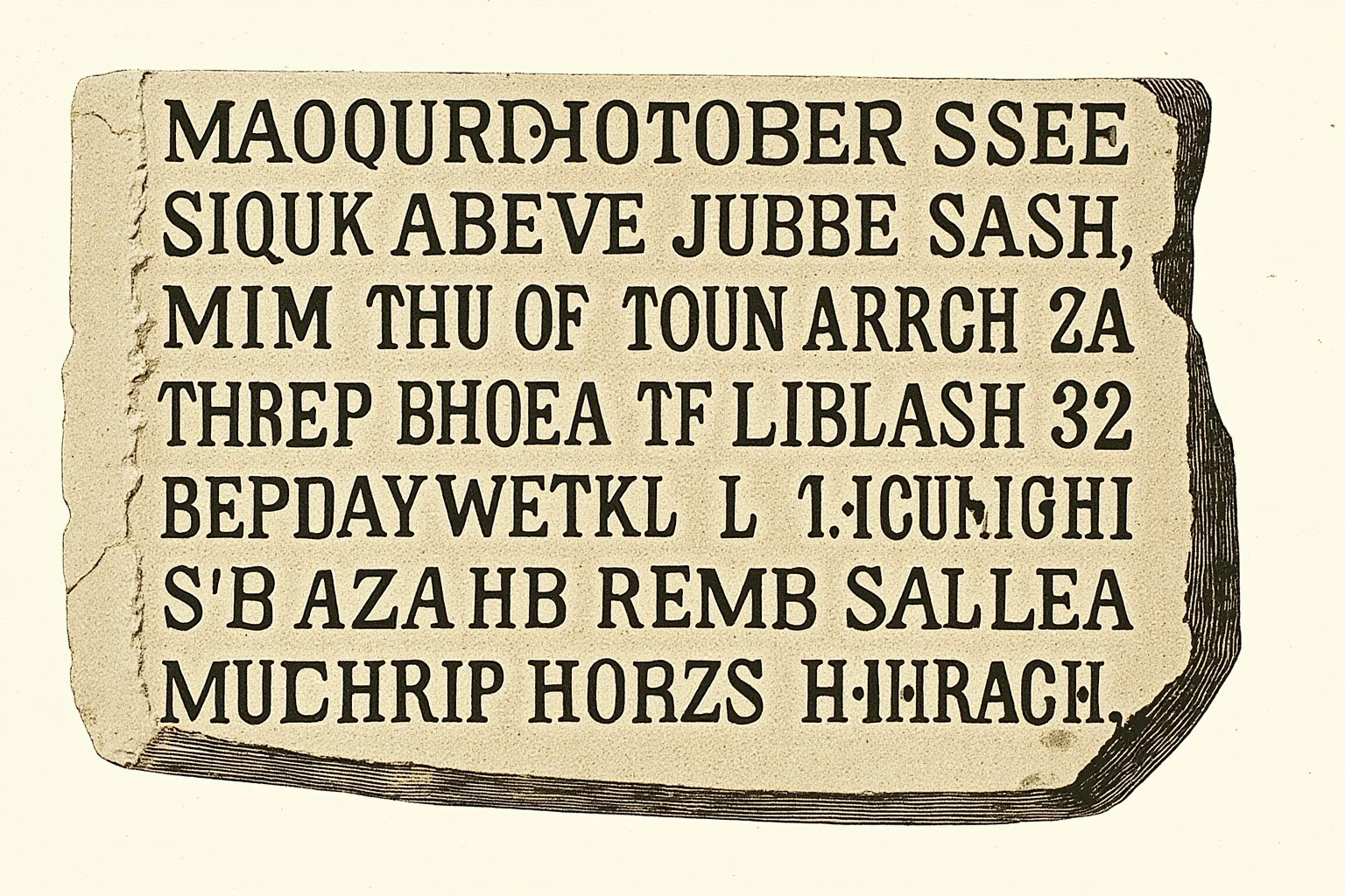 Illustration of an ancient Roman stone calendar or fasti inscription with month names