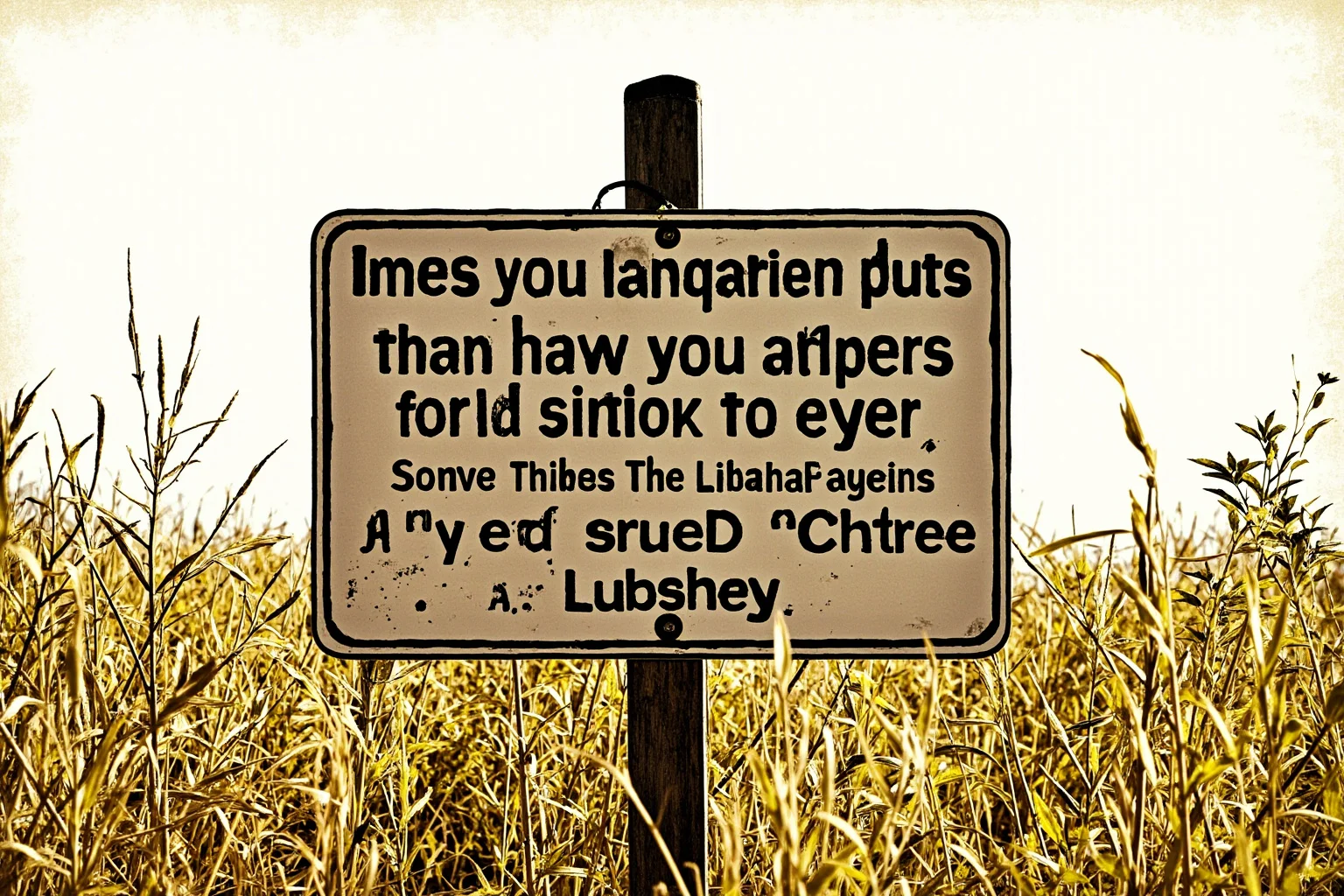 The Worst Inventions of All Time, Ranked 10 Illustration of an old rural warning sign marking a dangerous buried field, weathered and historical