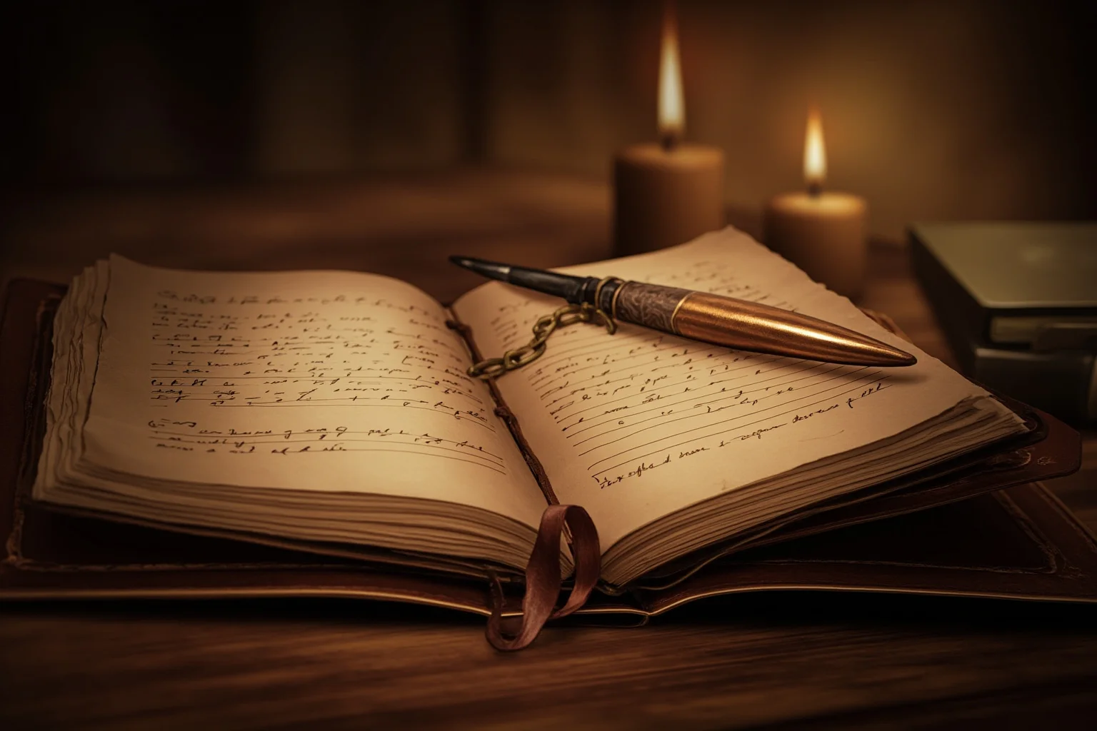 John Montagu, the Earl of Sandwich Who Popularized Our Favorite Lunch Food 13 Illustration of an open antique leather journal and quill pen on a wooden desk by candlelight, historical diary theme
