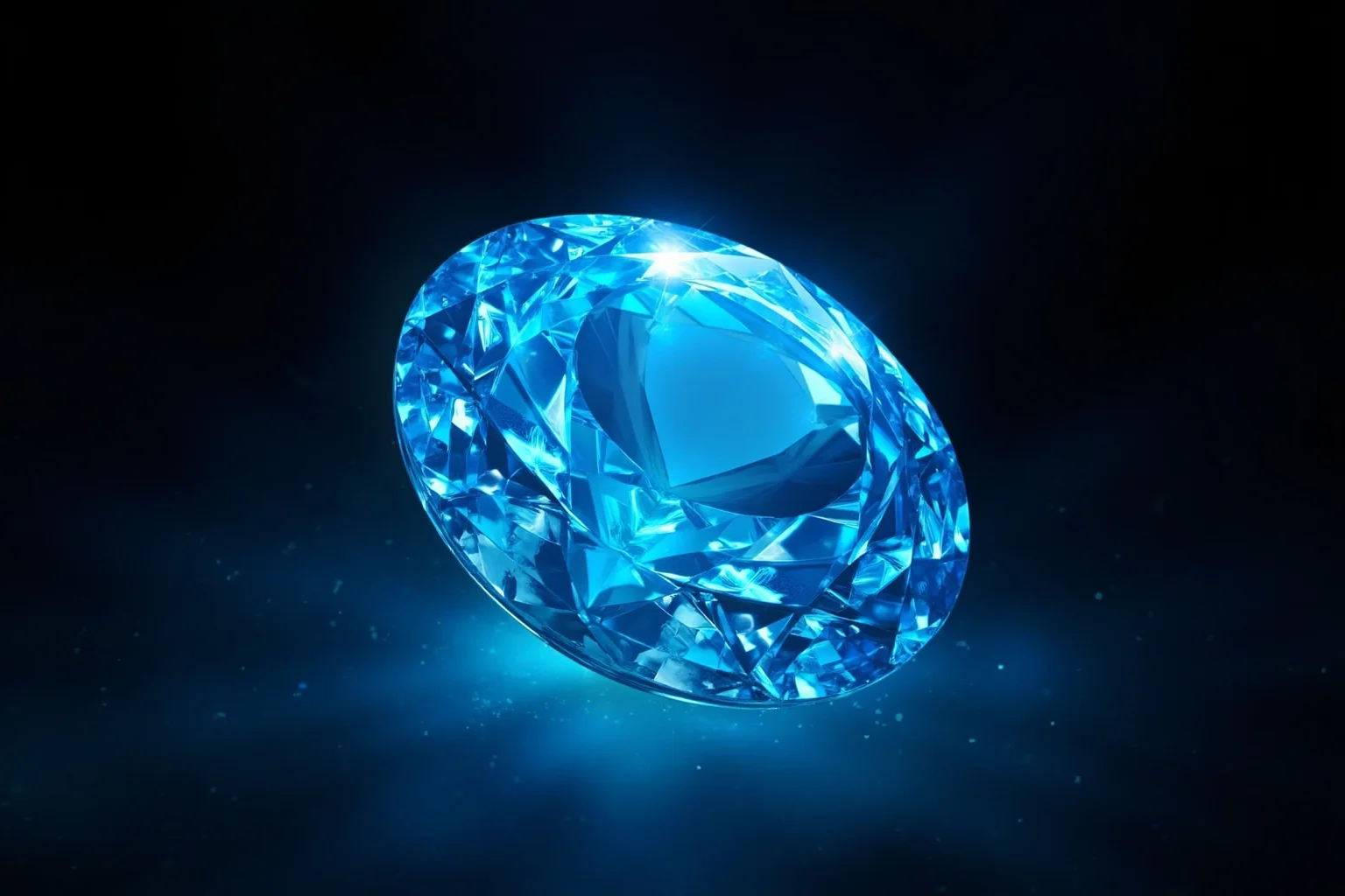 The Louvre Is No Stranger to Losing Millions: Inside the Museum's Biggest Heists 4 Illustration of an ornate blue diamond gemstone glowing under museum spotlight, evoking mystery and intrigue