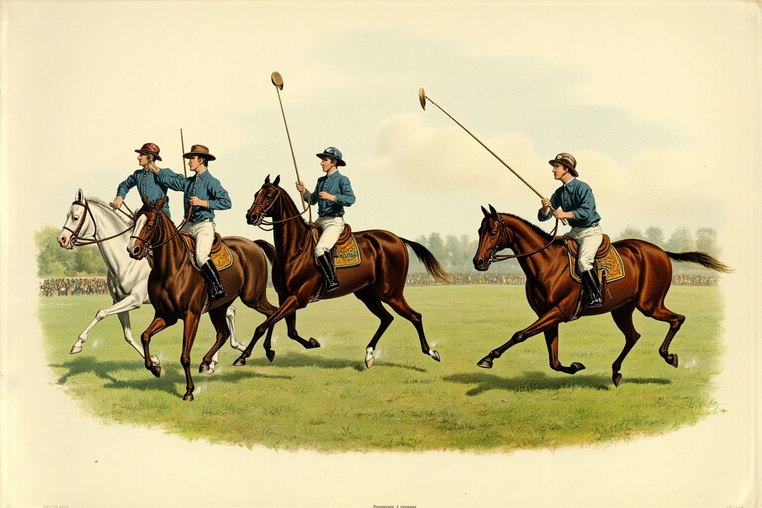 23 Olympic Sports That Don't Exist Anymore (And Why They Vanished) 18 Illustration of mounted polo players in action on a grass field, early 20th century style