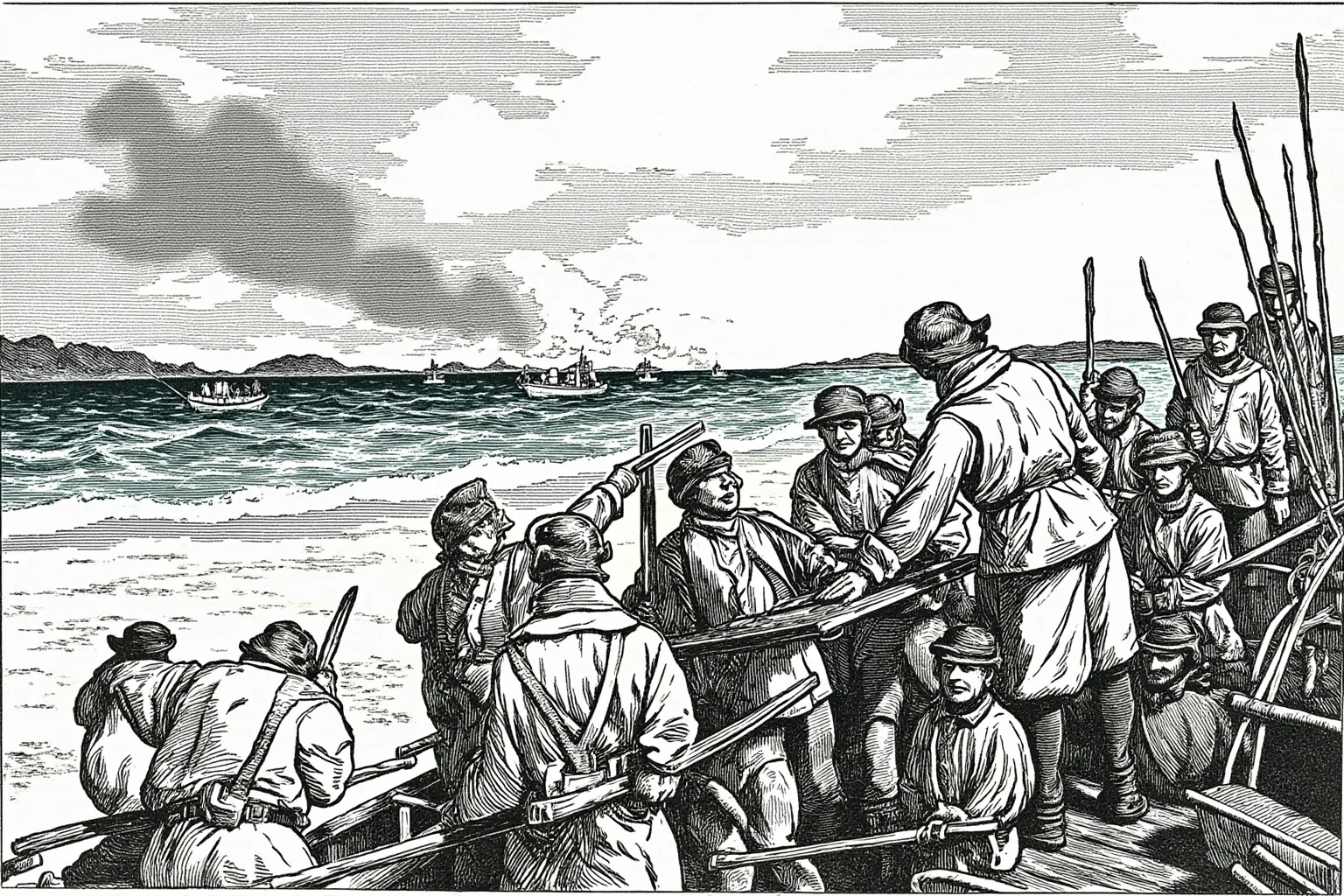 25 Most Memorable Dates in History (And Why They Still Matter) 16 Illustration of soldiers landing from boats onto a beach under overcast skies during a wartime invasion