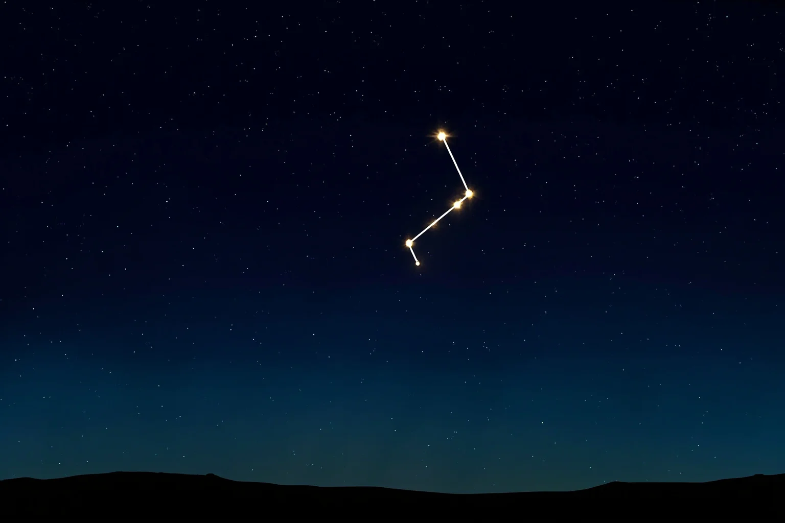 22 Famous Constellations With Fascinating Ancient Histories 17 Illustration of the Southern Cross (Crux) constellation glowing over a dark southern-hemisphere horizon