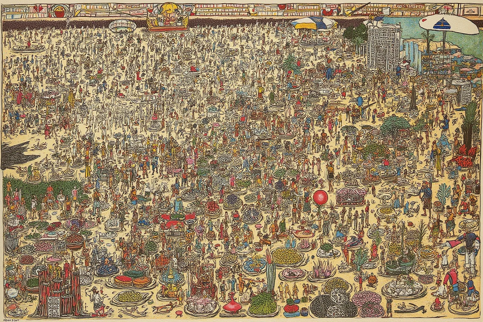 The Role of Markets and Bazaars in Ancient Economies 10 Illustration of the vast Aztec Tlatelolco market filled with feathers, cacao, and colorful goods