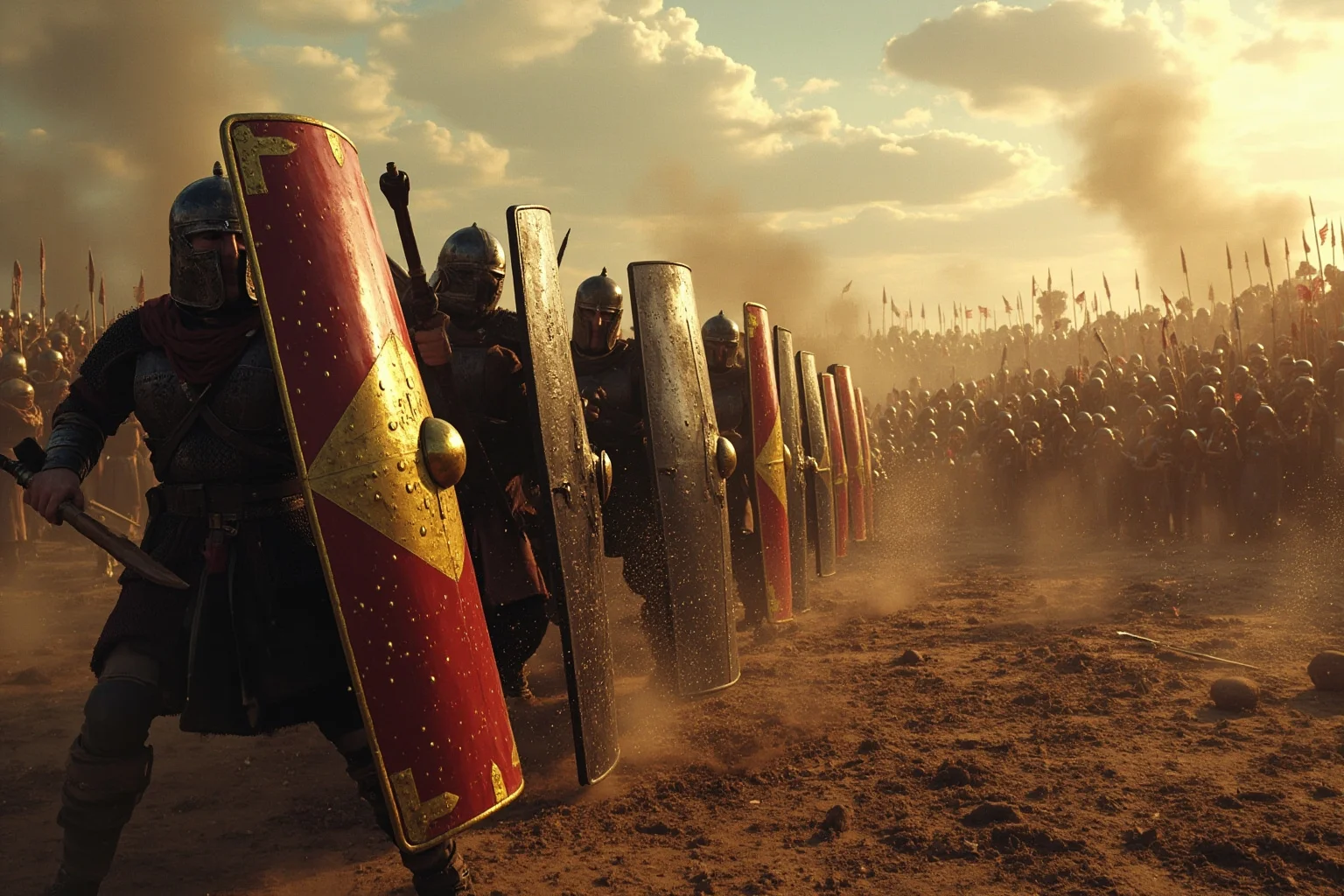 23 Important Ancient Greek Battles In History 17 Innovative deep Greek phalanx formation smashing through an opposing shield wall on an open battlefield