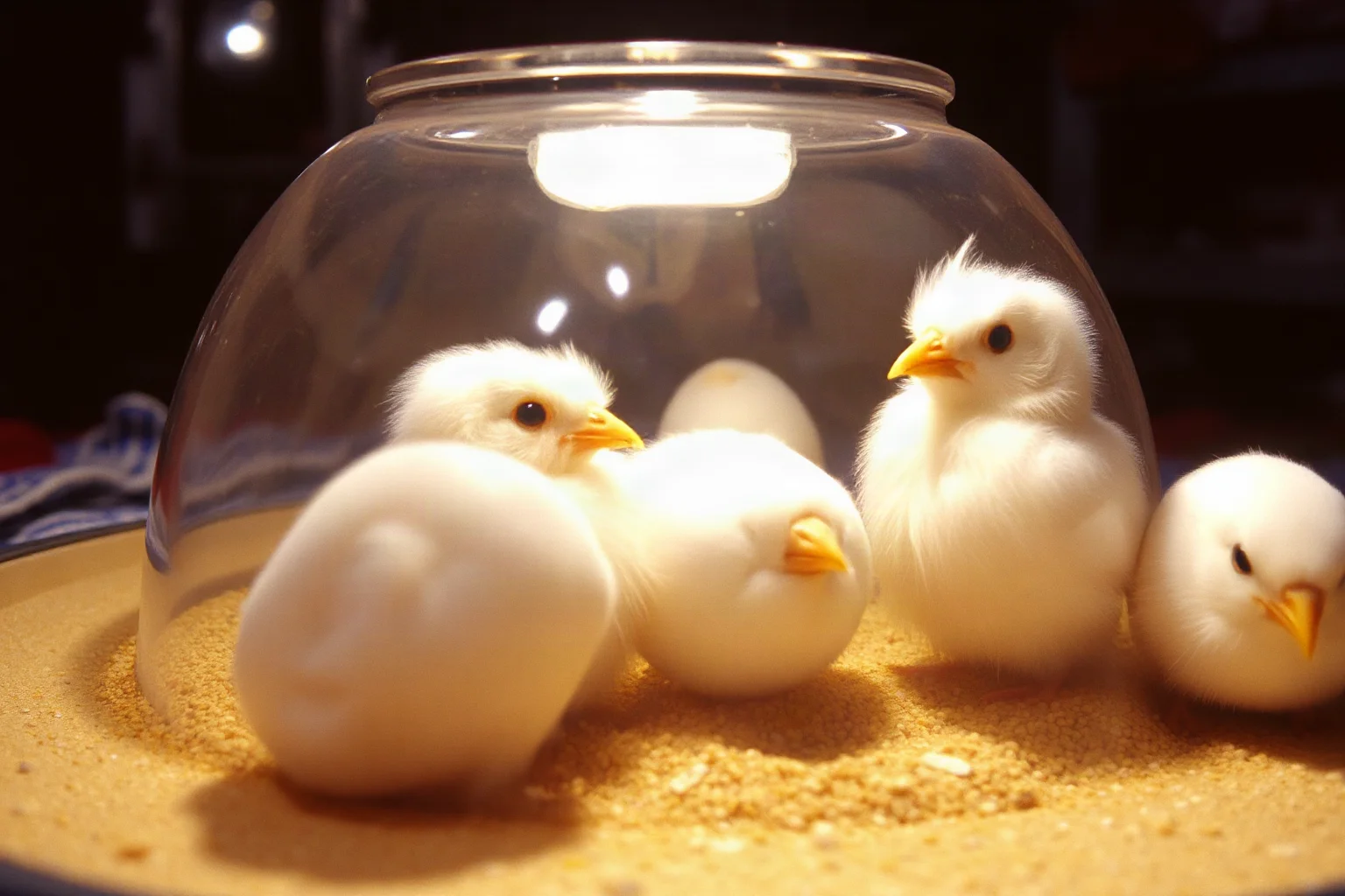 Japanese quail eggs hatching inside an incubation chamber aboard Mir space station