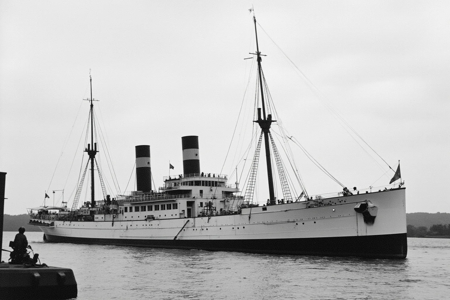 The Longest-Serving Warships of All Time 8 Late 19th-century steel protected cruiser with twin smokestacks and white hull, docked as a museum ship