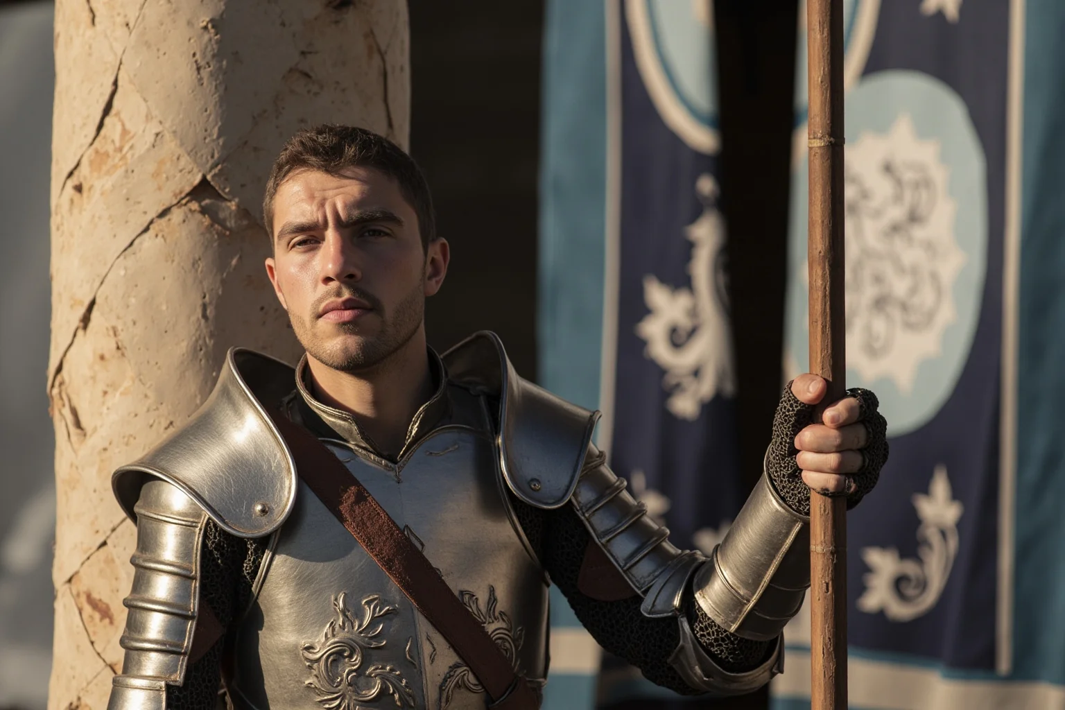 22 Most Notorious Knights From History: Heroes, Villains, and Legends 23 Medieval Austrian knight in tournament armor holding a lance beside a decorated jousting pavilion