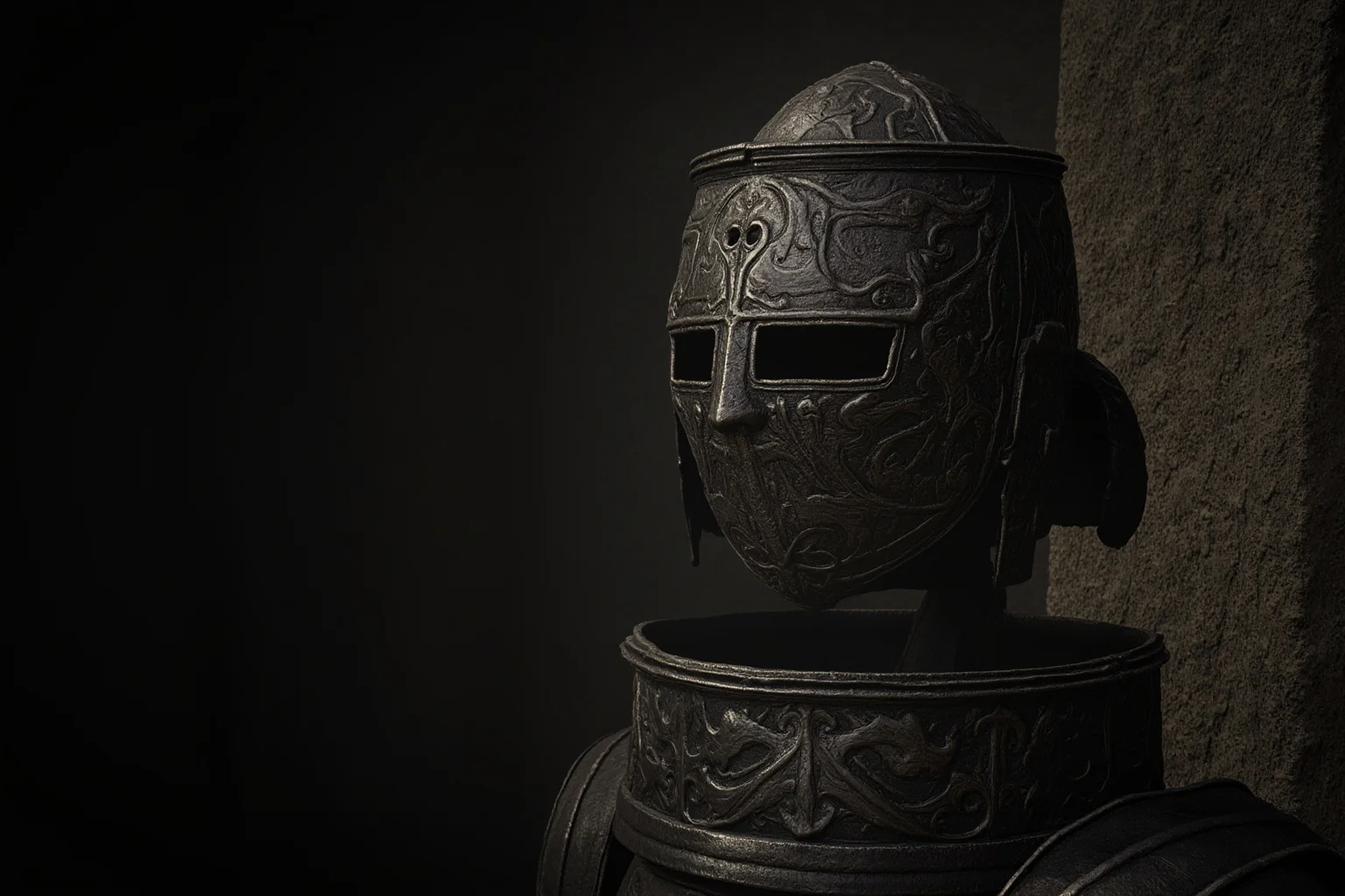 22 Creepiest People in History (And the Truth Behind Their Legends) 4 Medieval French knight's armor displayed in a dim stone hall, eerie historical illustration