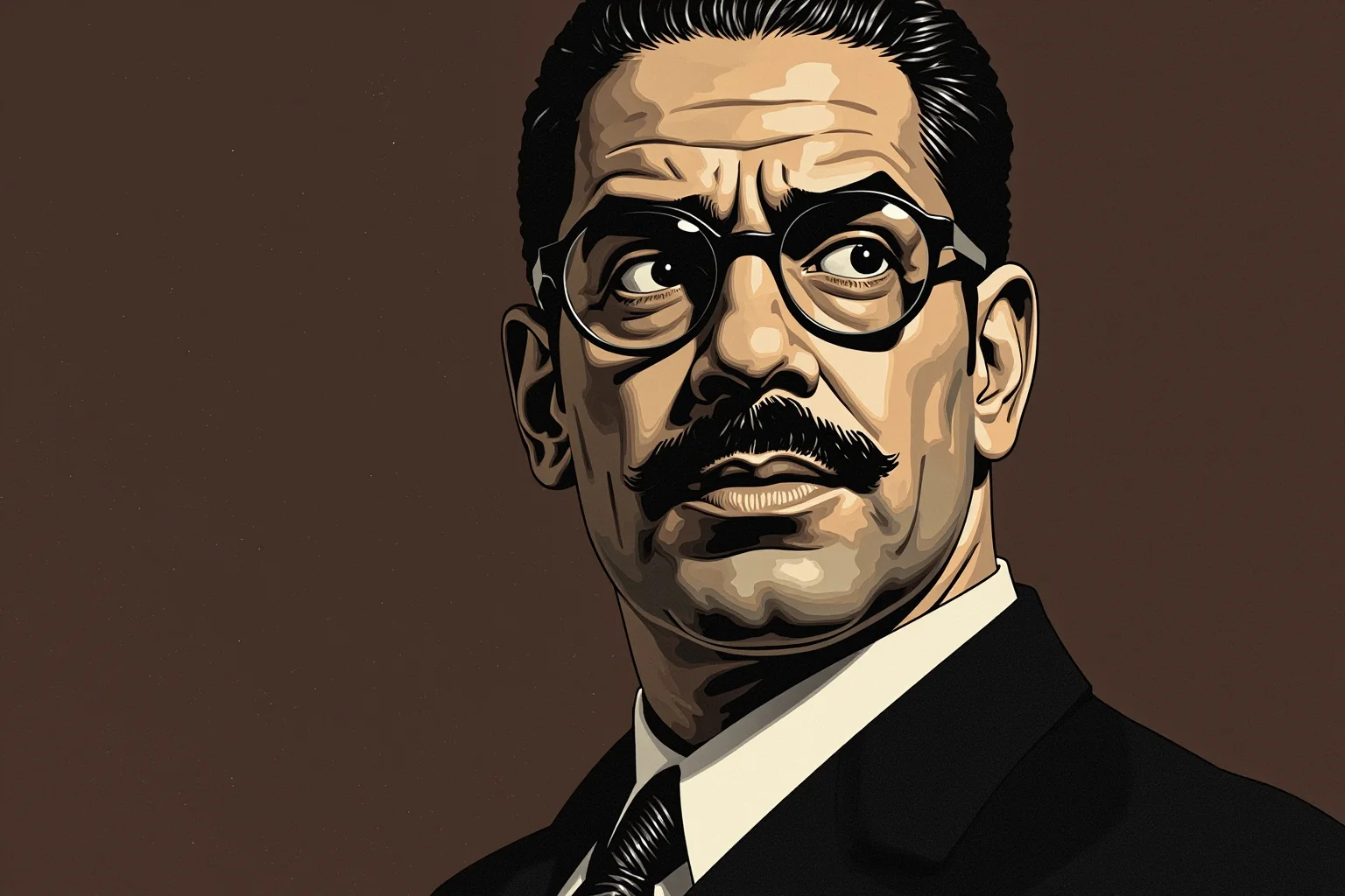 From Cleopatra to George Washington: 21 Most Famous Redheads in History 15 Mid-20th-century civil rights era man in a suit and glasses, dignified editorial portrait illustration style