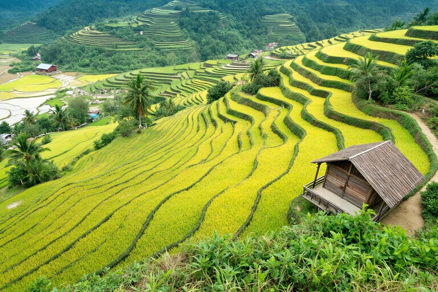 Countries With the Longest Histories (and 10 With the Shortest) 22 Misty rice terraces with a traditional wooden pagoda in a lush river delta