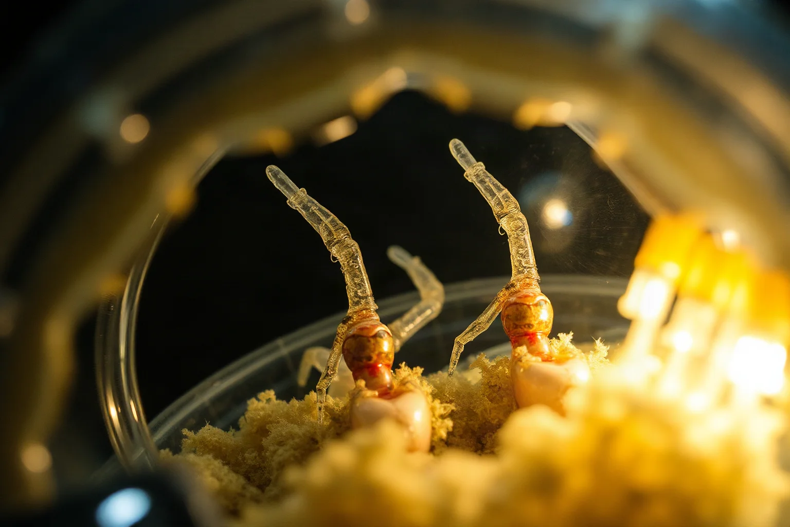 Newts regenerating limbs inside a Russian Bion satellite laboratory capsule