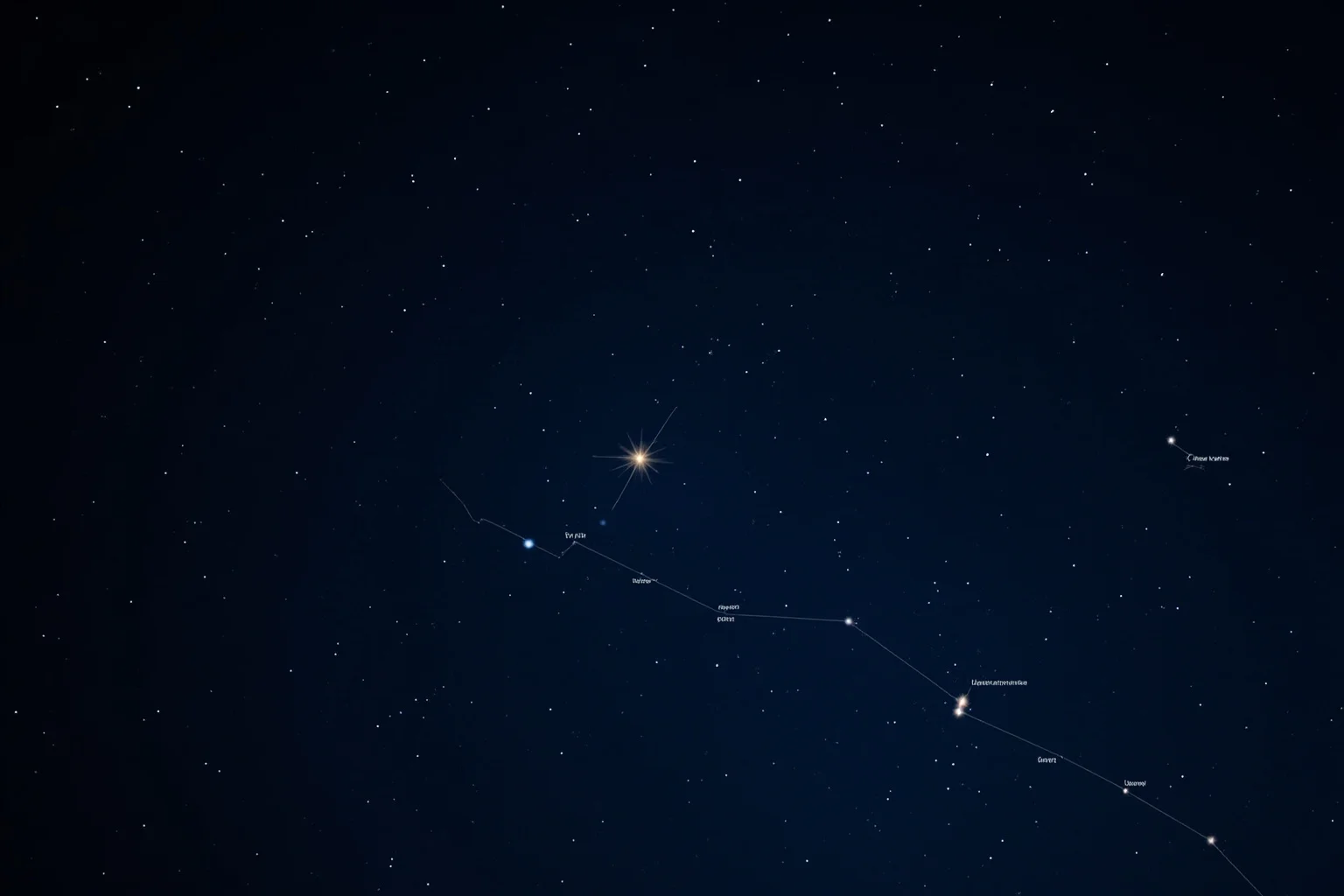 22 Famous Constellations With Fascinating Ancient Histories 4 Night sky illustration of Ursa Minor with Polaris the North Star glowing brighter among connected constellation lines