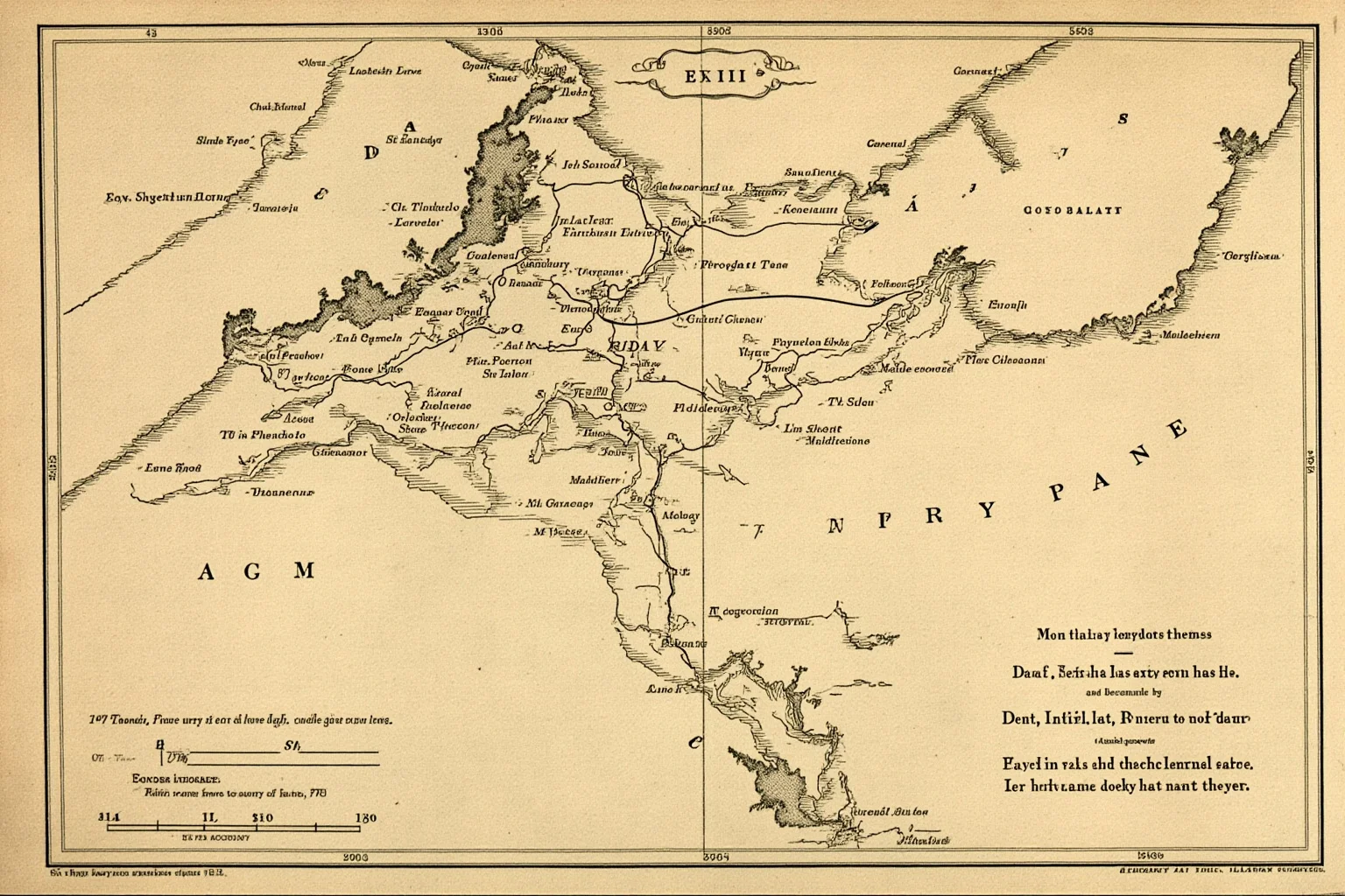Old-style map illustration highlighting a large territory changing hands, with a treaty document overlay, sepia tones