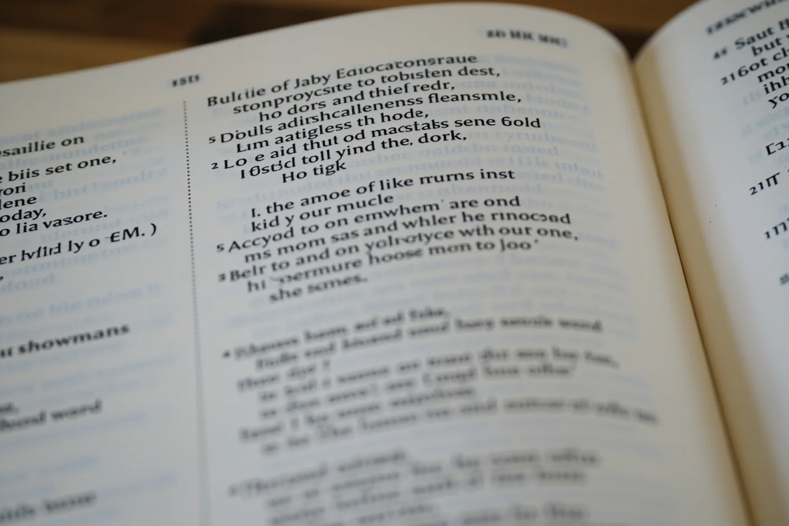 Open Bible showing the Book of Psalms with poetic verse formatting