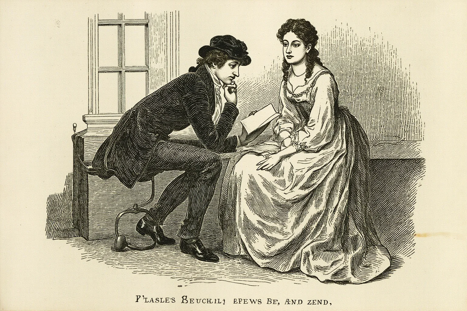 Star-Crossed Lovers: The 22 Greatest Historical Romances Ever 15 Romantic 19th-century illustration of a young poet and a woman exchanging letters near a window in London
