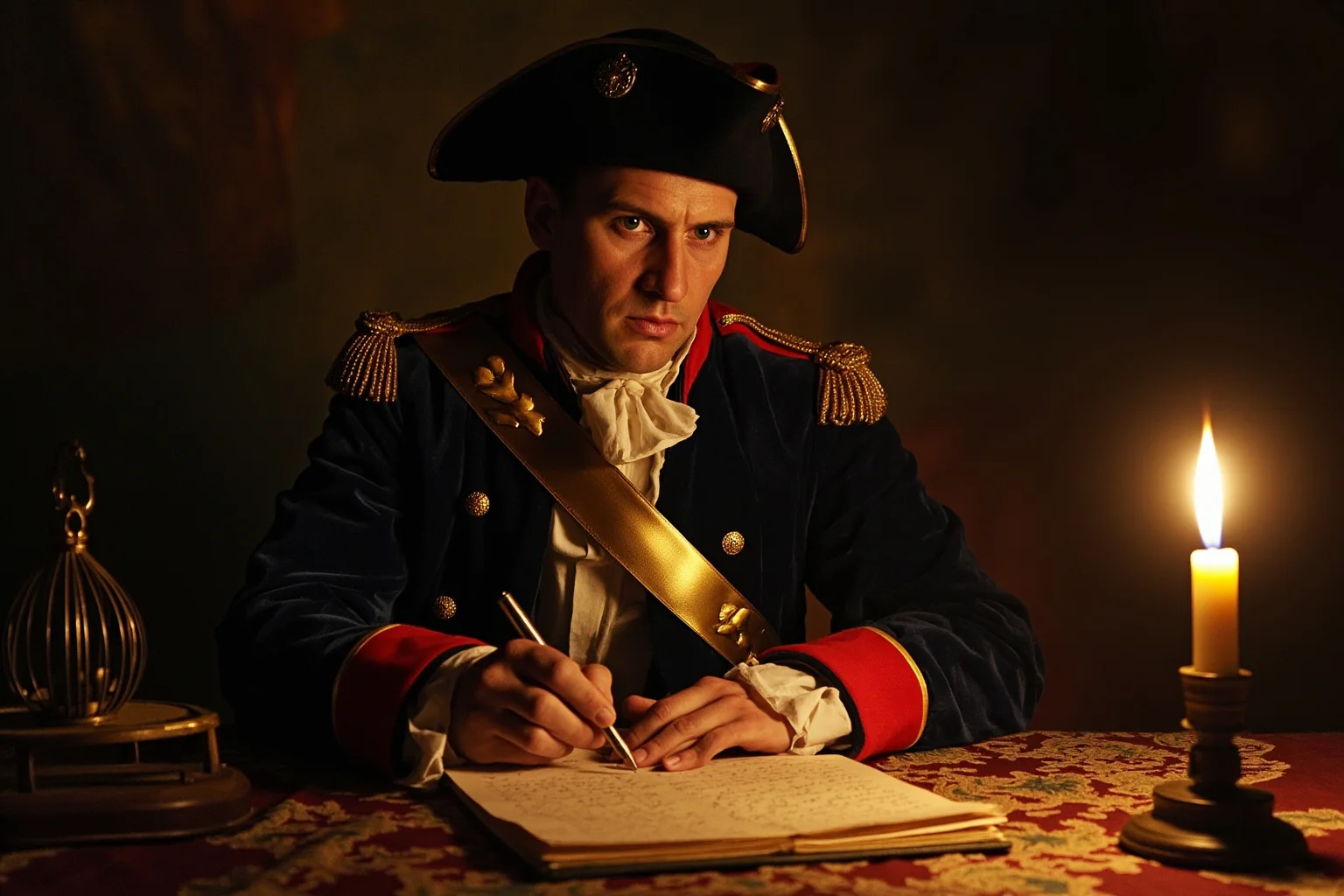 Star-Crossed Lovers: The 22 Greatest Historical Romances Ever 3 Romantic illustration of a French military leader in early 1800s uniform writing a letter by candlelight