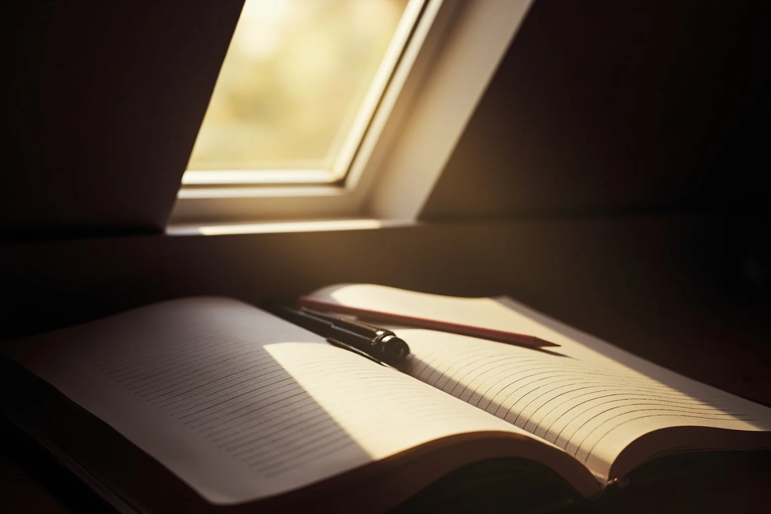 Best Nonfiction Books About WWI: The 25 Best WWI and WWII Reads 25 Small attic window with soft light falling across an open diary and pencil