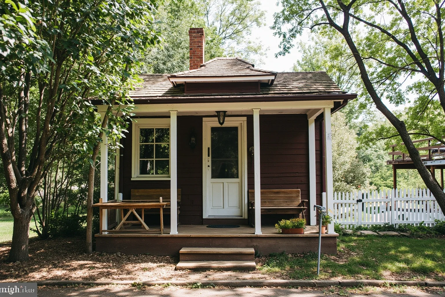25 Famous American Historical Homes You Can Still Visit Today 18 Small wood-frame 19th-century cottage with a modest porch in a quiet urban park setting