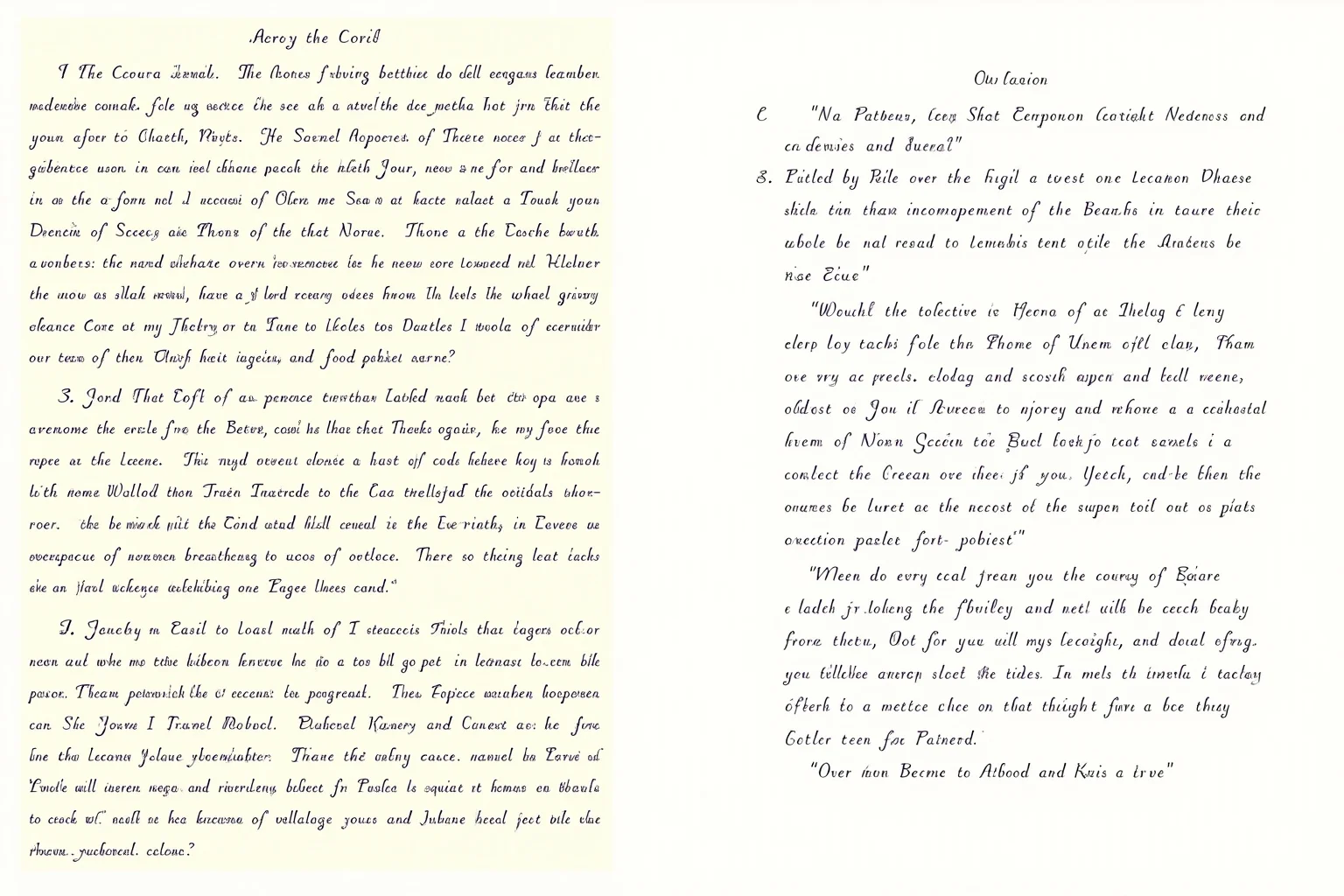 Split composition showing Homeric epic text versus analytical scholarly notes highlighting stylistic differences