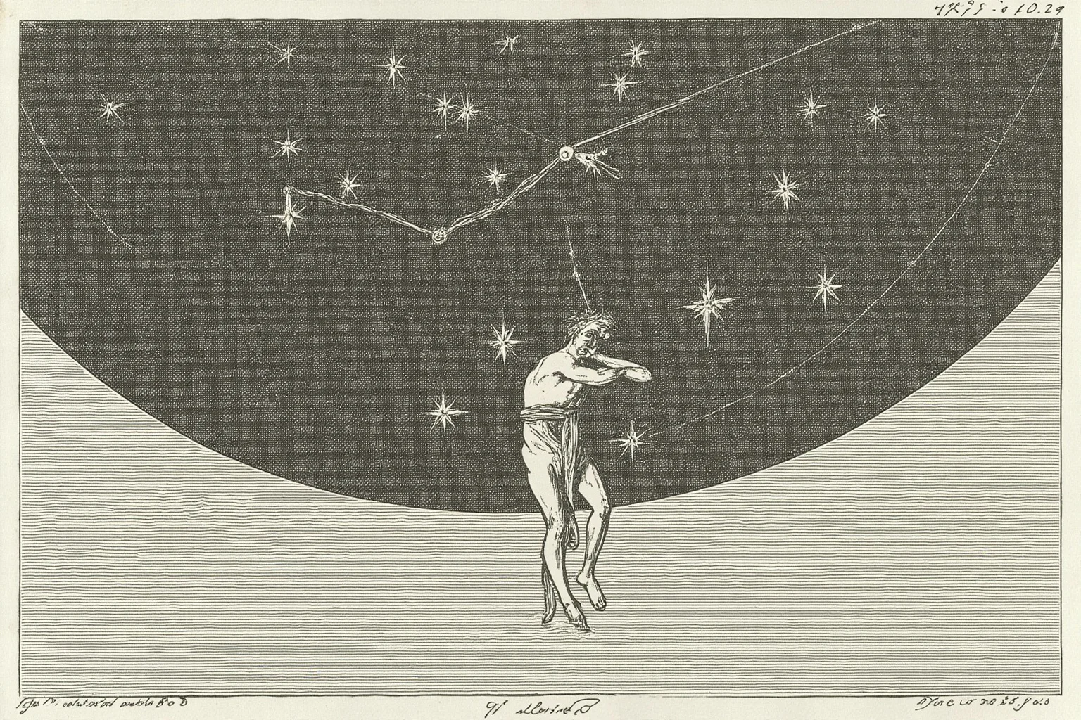 22 Famous Constellations With Fascinating Ancient Histories 19 Star chart illustration of Aquarius constellation with a faint water-bearer figure pouring stars downward