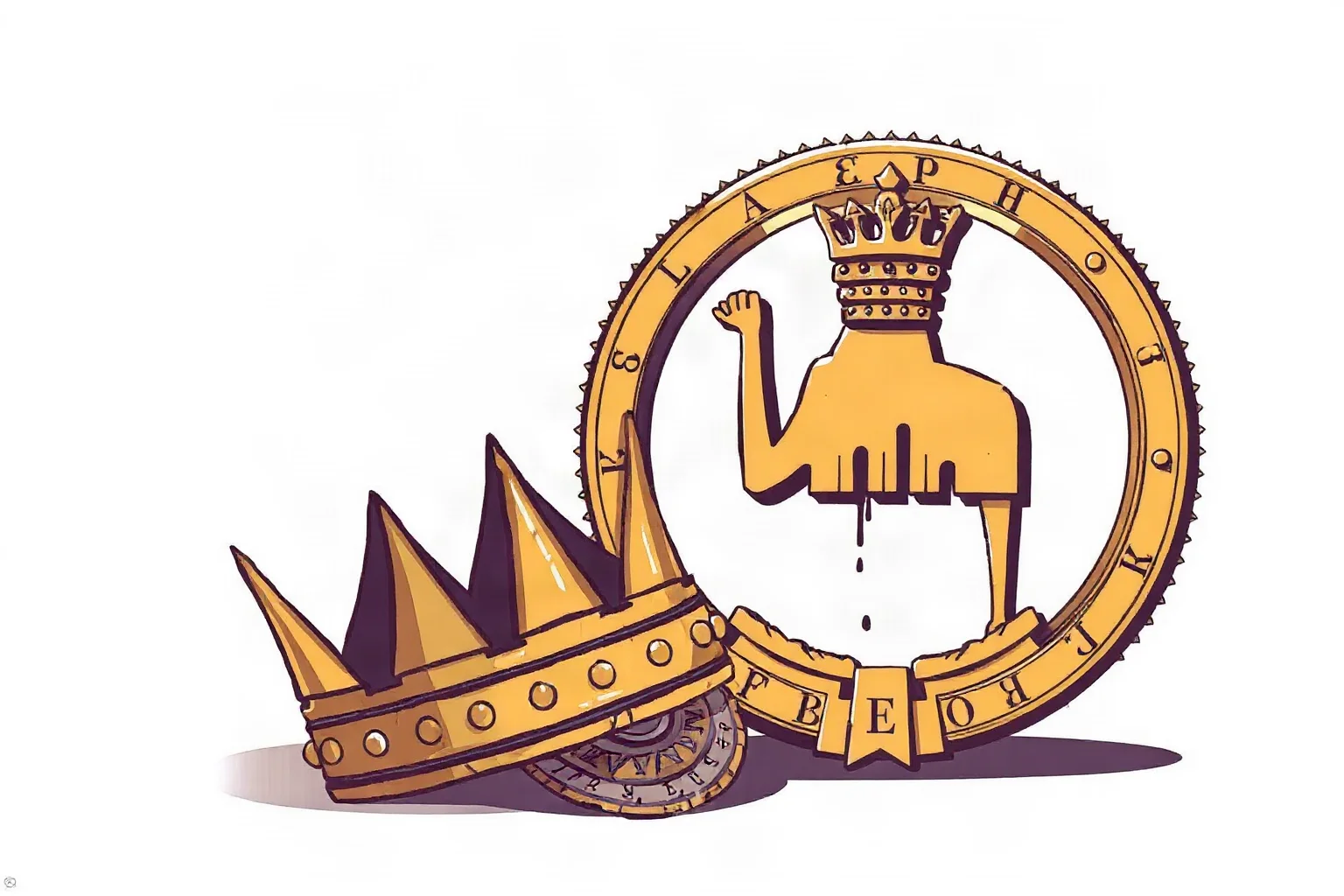 Symbolic illustration of a pharaoh's crown resting beside a fading dynastic emblem, representing the end of an era
