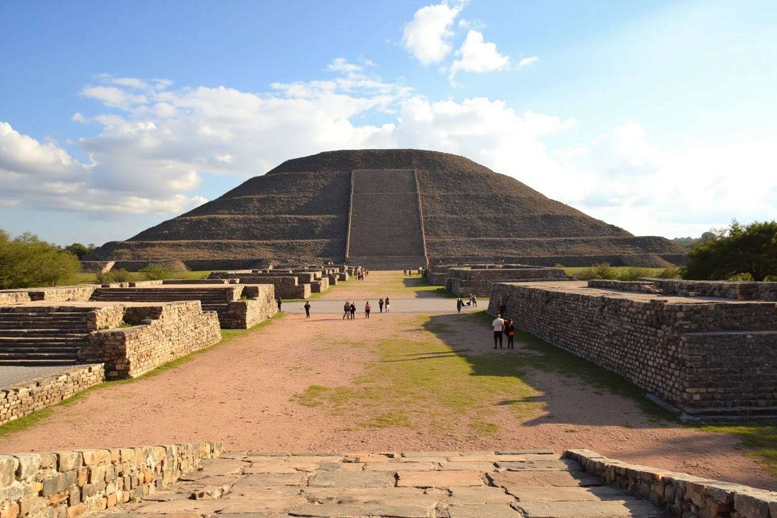 The Pyramid of the Sun at Teotihuacan viewed from the Avenue of the Dead