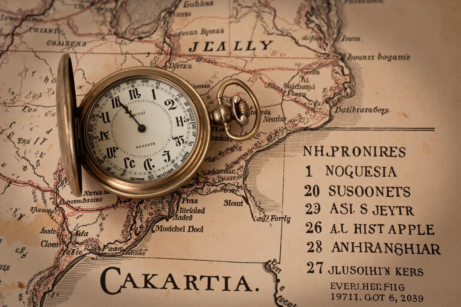 A weathered pocket watch and calendar page beside an old map of the American frontier, symbolizing how brief the Wild West era really was
