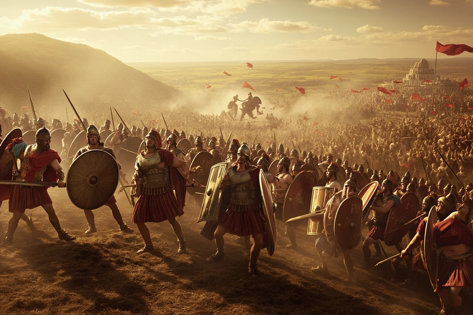 23 Important Ancient Greek Battles In History 18 Two ancient Greek armies in a chaotic large-scale hoplite battle on a plain surrounded by hills