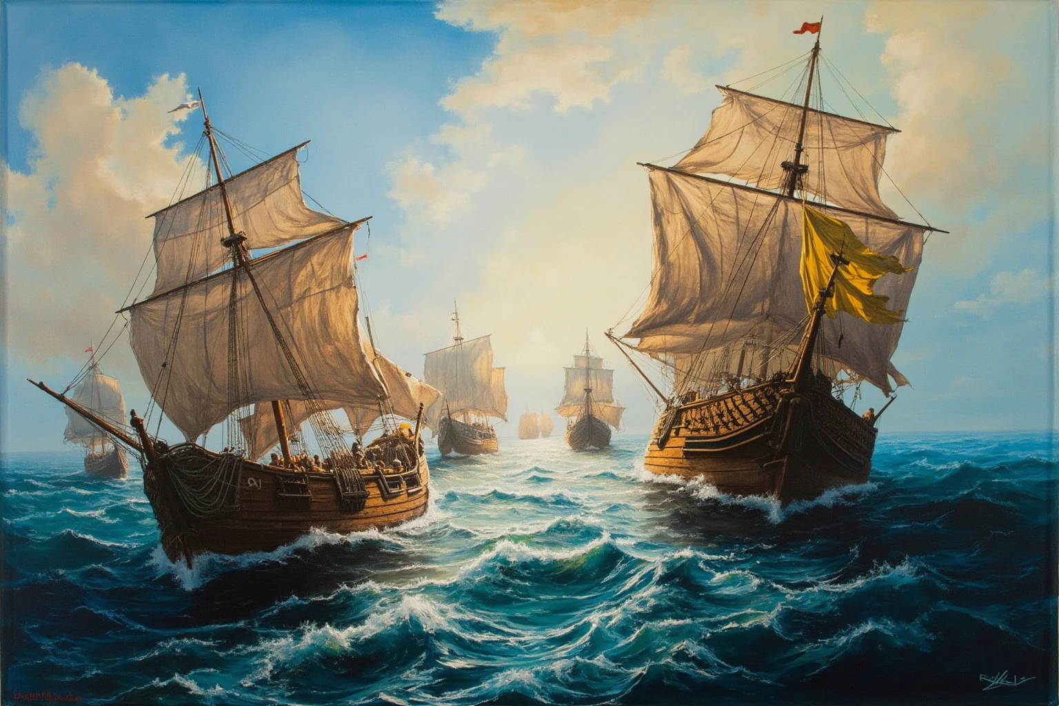 23 Important Ancient Greek Battles In History 9 Two ancient Greek fleets of wooden warships facing off in open sea before a naval skirmish