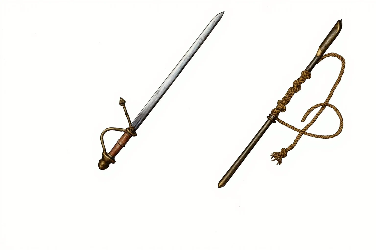 Public Executions Were Once The Most Attended Events In Town — Here's What That Says About Us 11 Two contrasting historical execution tools, a sword and a rope, displayed side by side, illustrative style