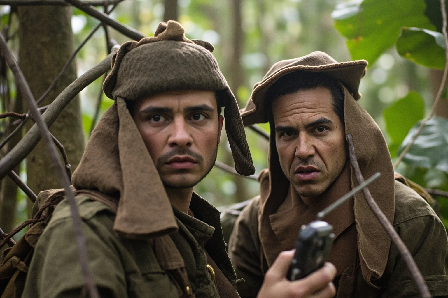 22 Inspiring Stories From Native American History 16 Two Native American Marines in World War II uniform using a field radio in a jungle setting