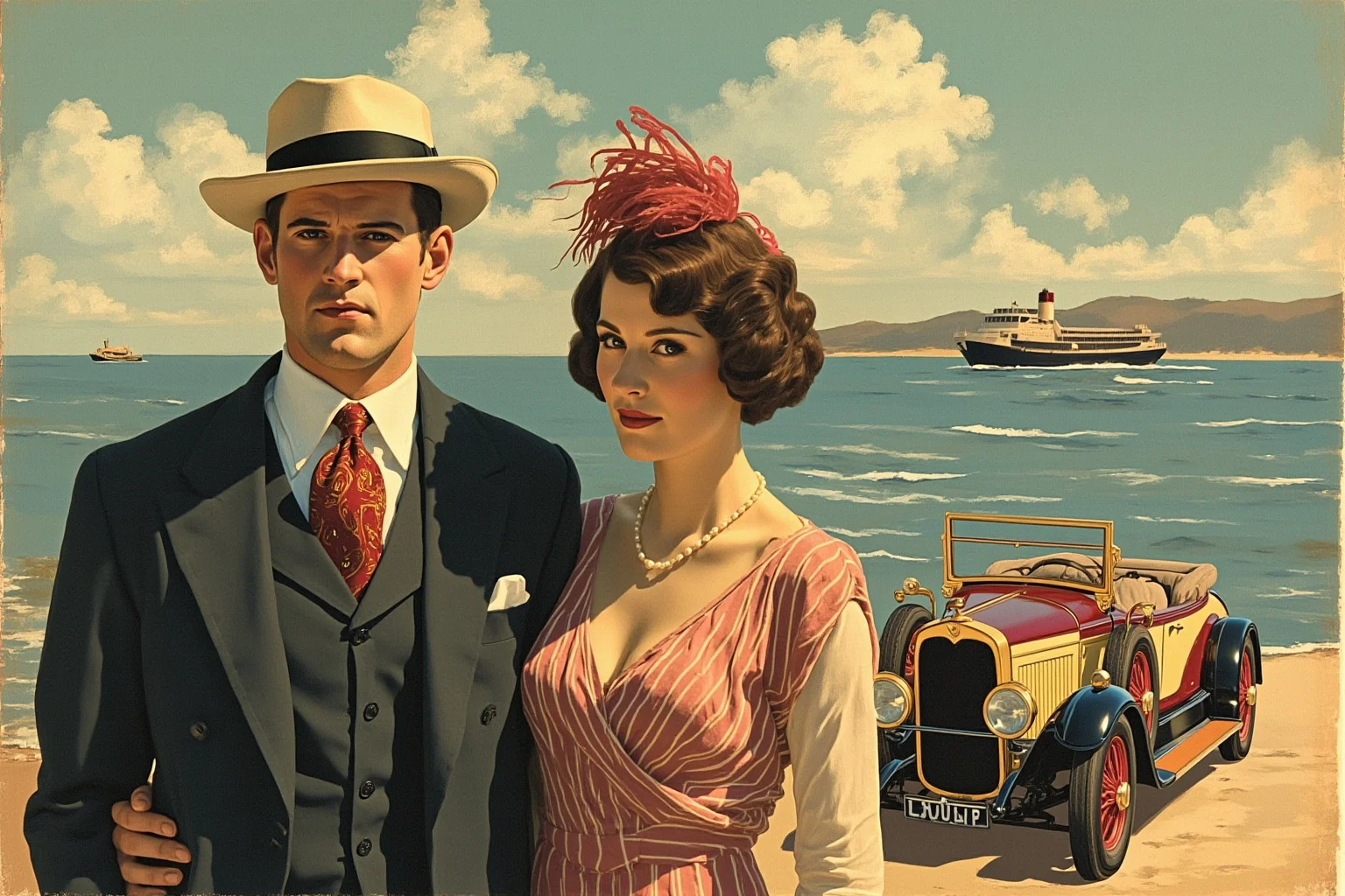 23 Facts About Hetty Green, the Billionaire Who Lived Like a Beggar 21 Two well-dressed early 20th-century adult siblings, a man and woman, standing near a lavish car and yacht, illustration style