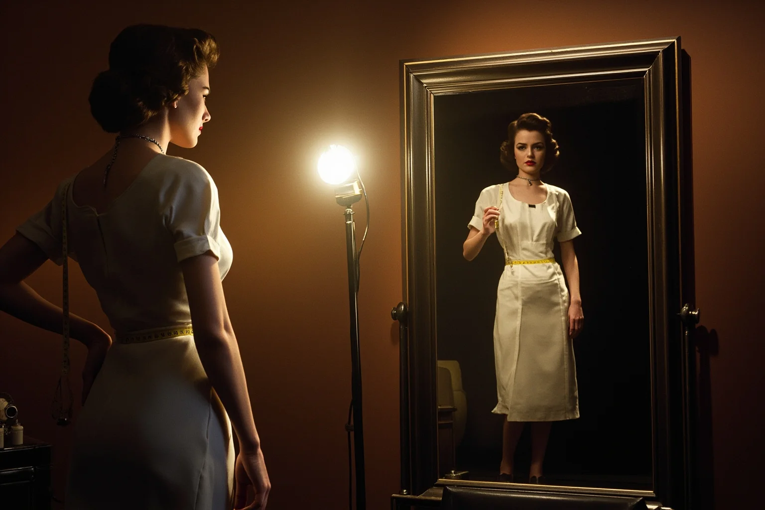 The Heartbreaking Life Story of Judy Garland: 26 Facts You Should Know 13 Vintage Hollywood tailor's fitting room illustration with a measuring tape and mirror, dramatic lighting