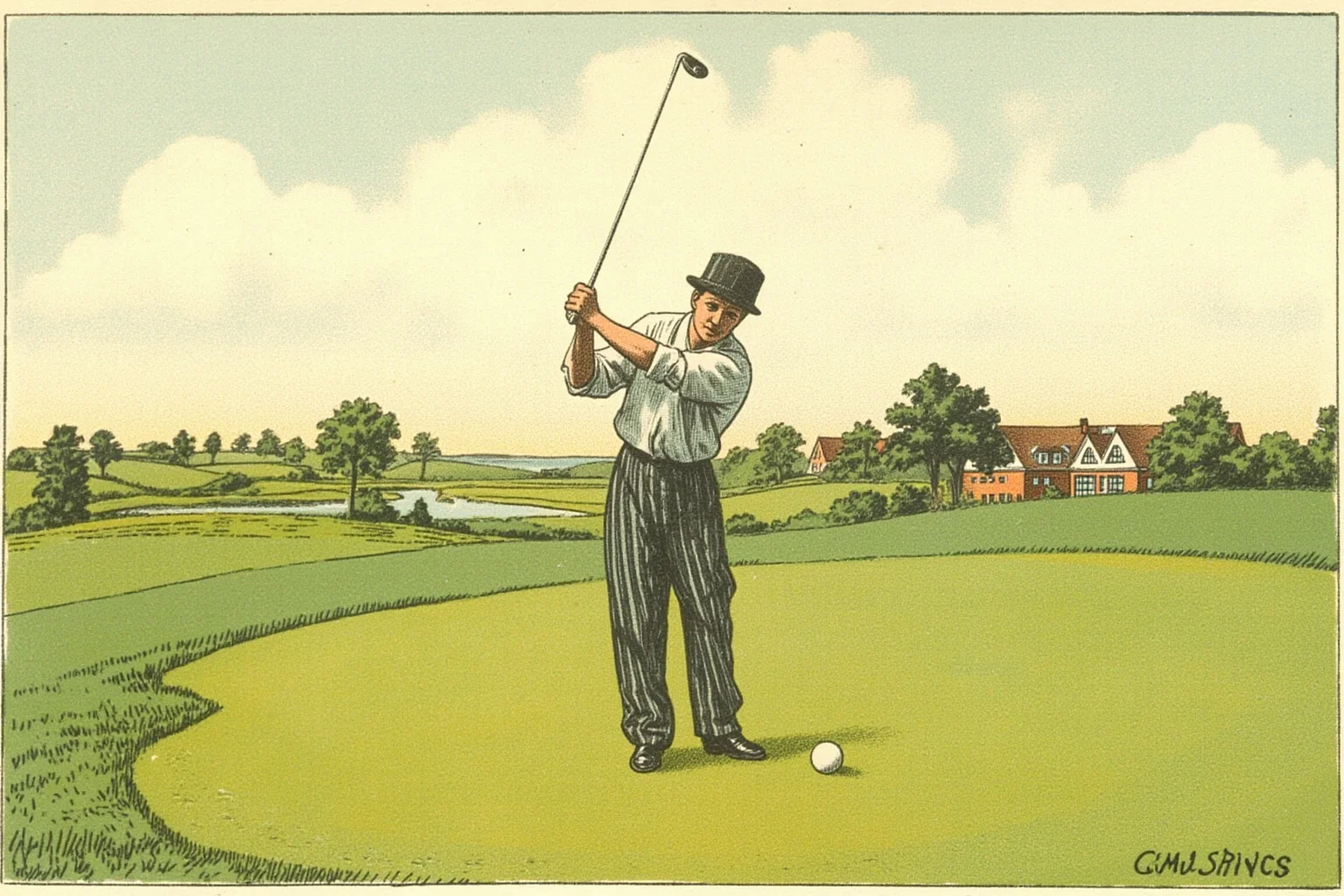 23 Olympic Sports That Don't Exist Anymore (And Why They Vanished) 24 Vintage illustration of a golfer swinging a club on a grassy fairway, early 1900s style