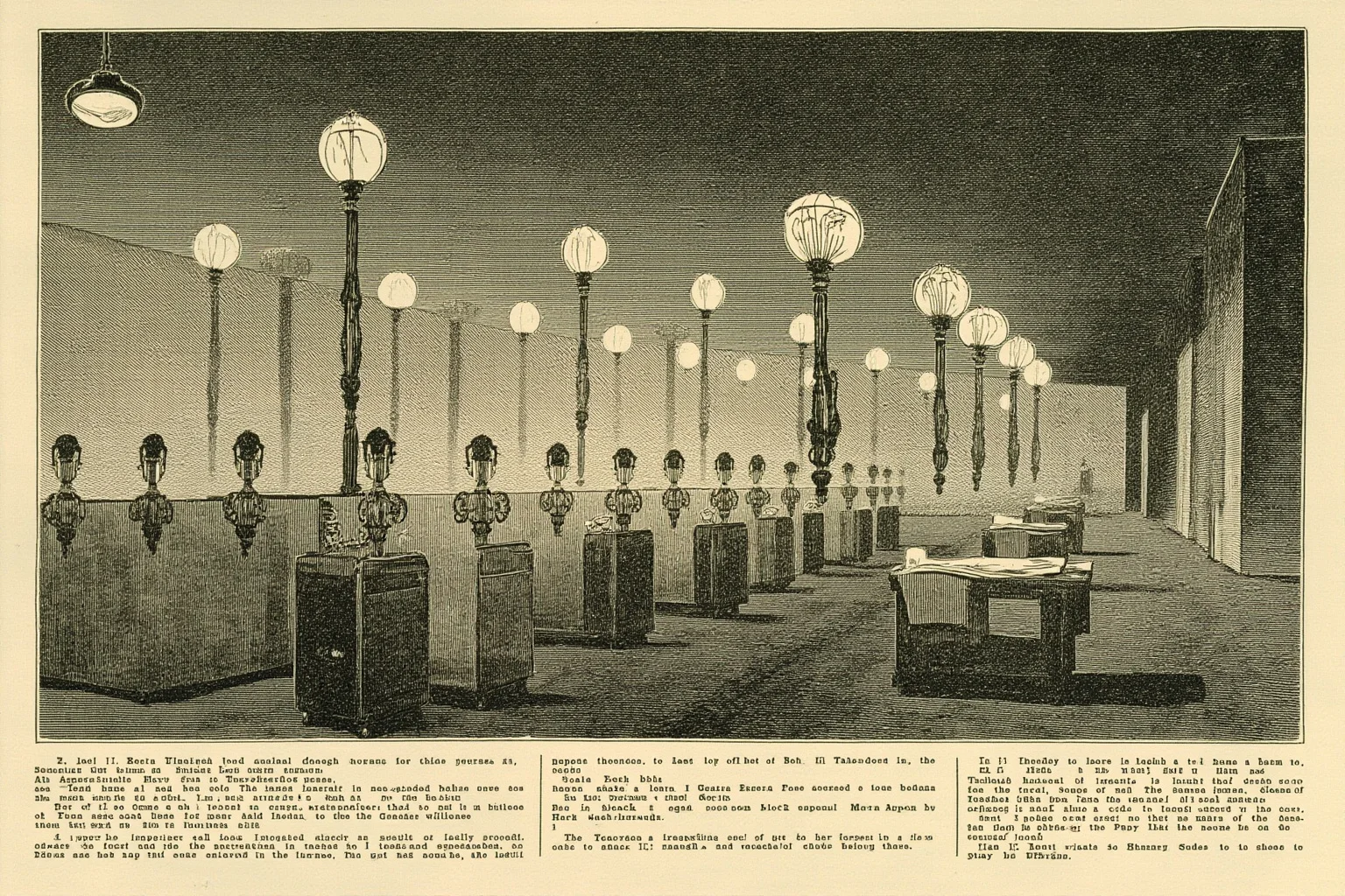 10 of History's Most Evil People & 10 of Its Greatest Heroes 16 Vintage illustration of a lamp-lit hospital ward with rows of beds, symbolizing 19th-century nursing reform