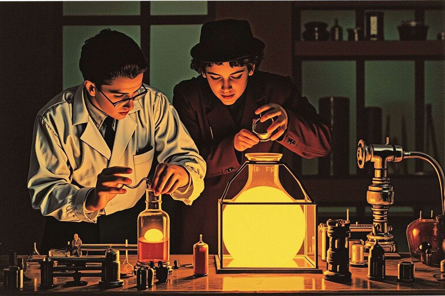 Star-Crossed Lovers: The 22 Greatest Historical Romances Ever 12 Vintage illustration of a scientist couple working together in an early 1900s laboratory with glowing equipment