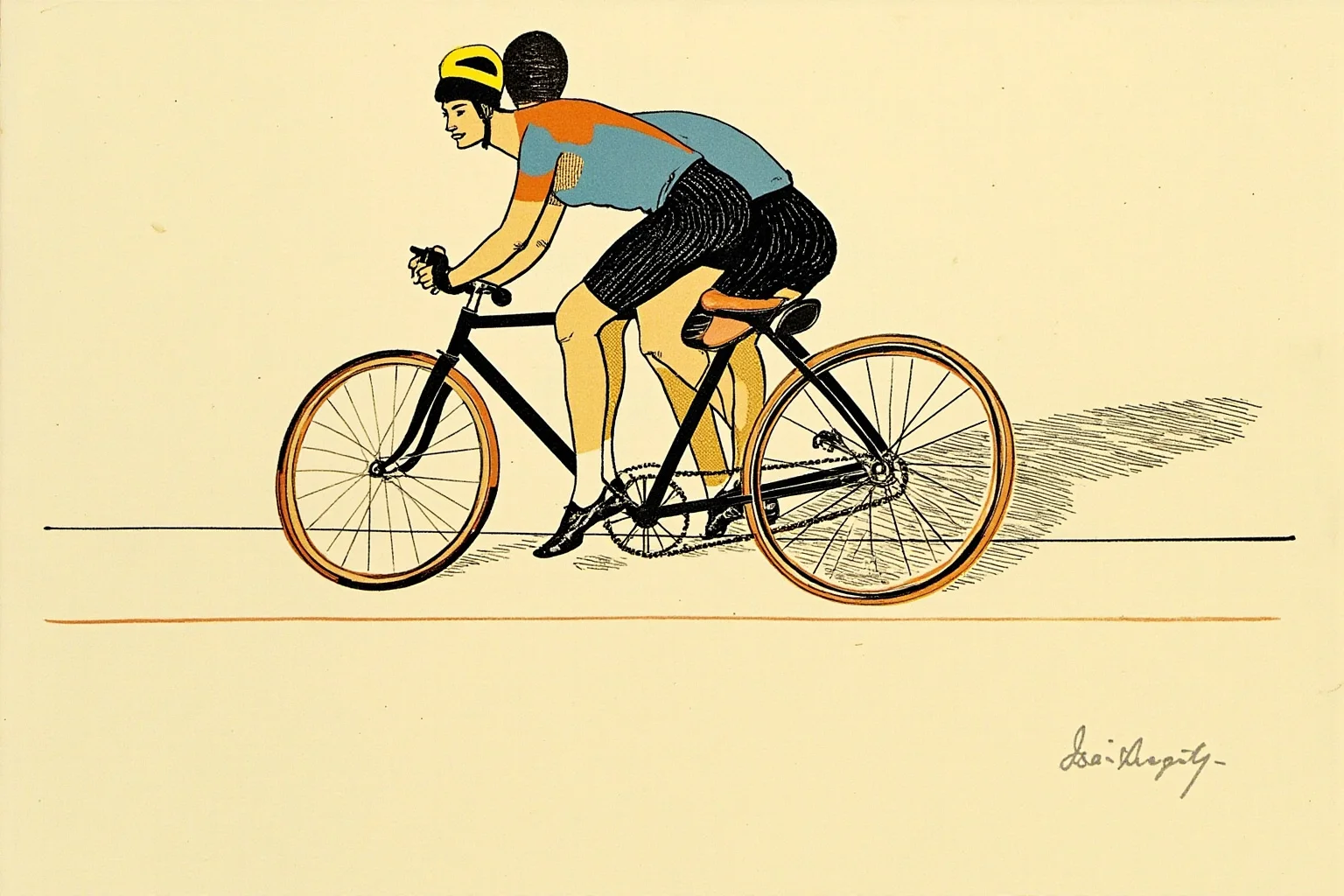 23 Olympic Sports That Don't Exist Anymore (And Why They Vanished) 19 Vintage illustration of two cyclists riding a tandem bicycle on a velodrome track