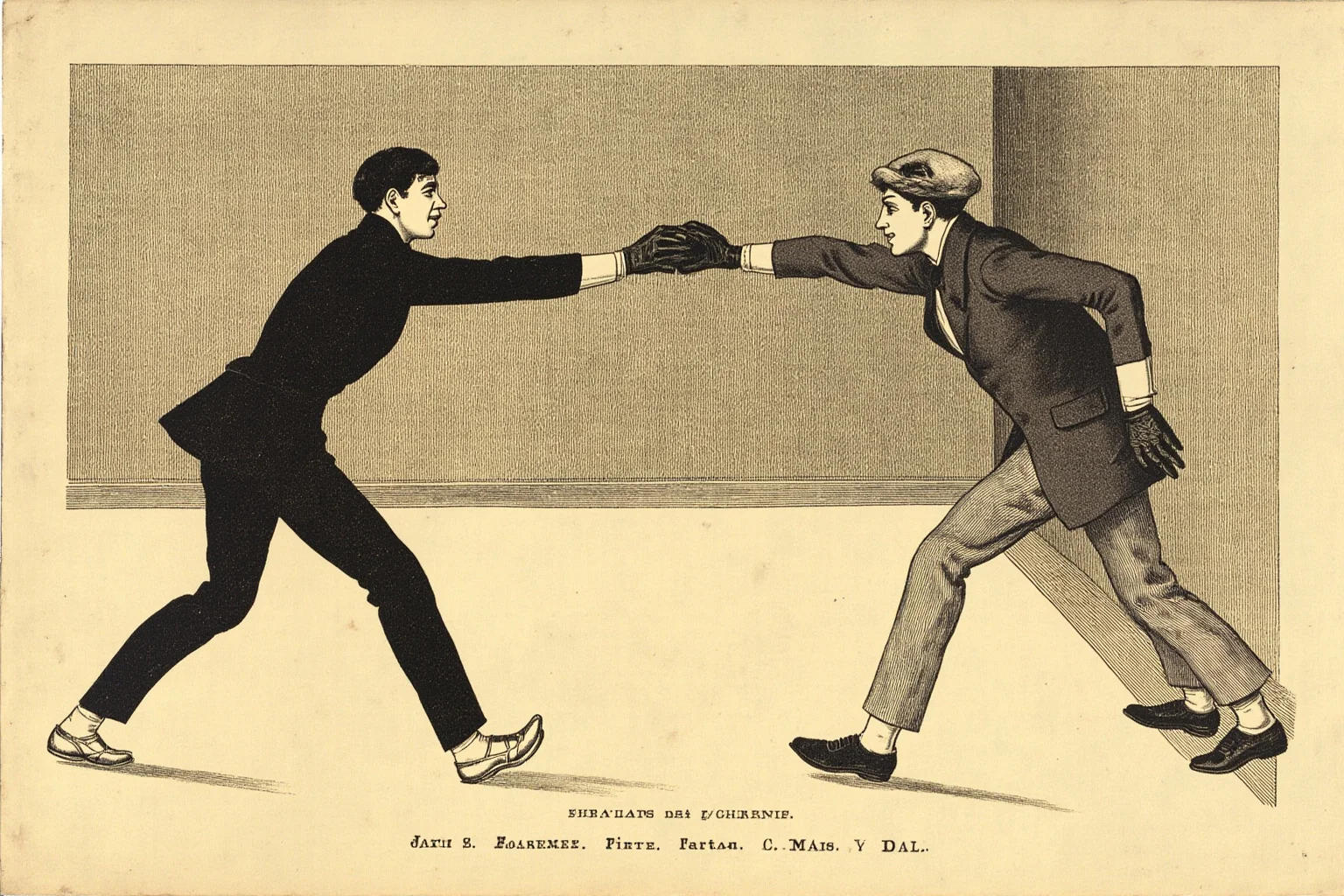 23 Olympic Sports That Don't Exist Anymore (And Why They Vanished) 13 Vintage illustration of two players in an indoor court playing jeu de paume with gloved hands