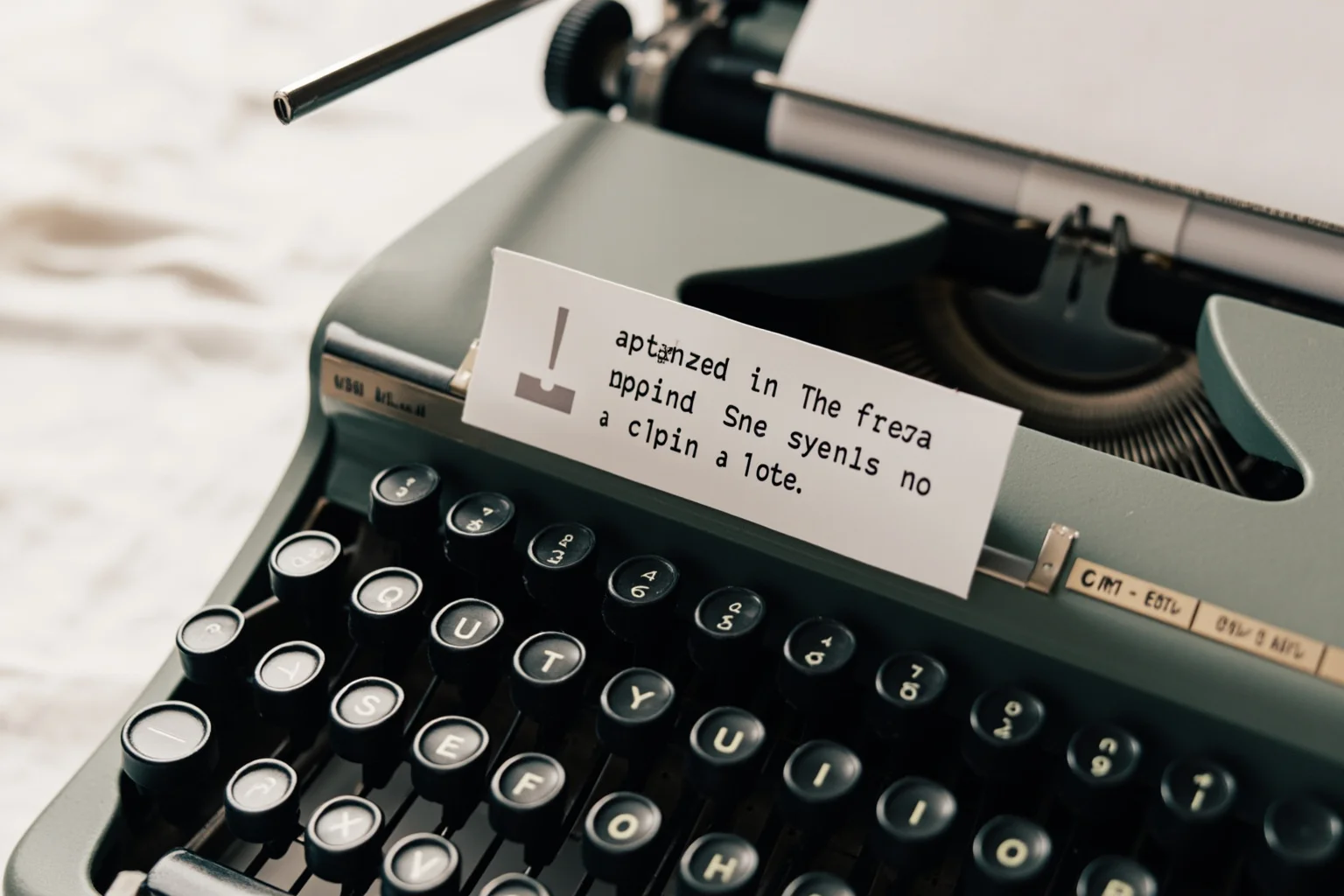 26 Famous Mark Twain Quotes (And the Ones He Never Actually Said) 13 Vintage typewriter with a warning label or notice card beside it, humorous old-book aesthetic