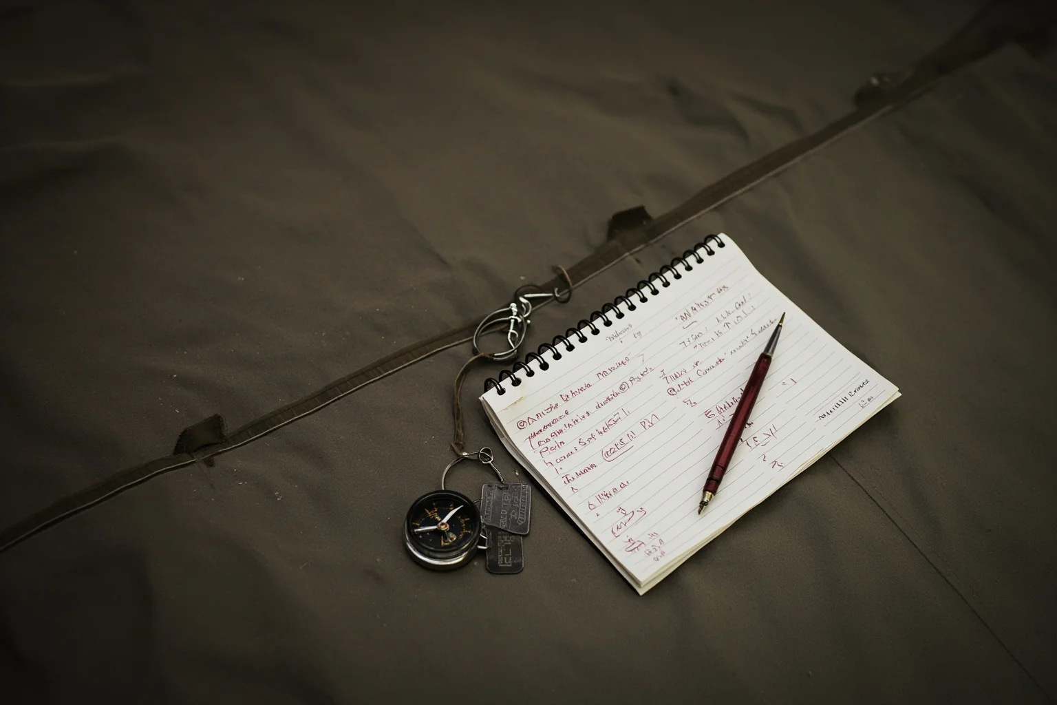 Best Nonfiction Books About WWI: The 25 Best WWI and WWII Reads 16 Weathered field journal beside a compass and dog tags on a canvas tent floor