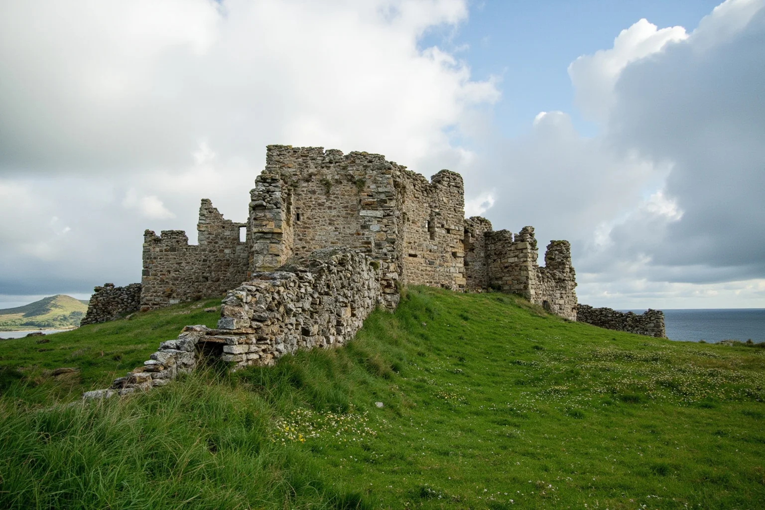 Countries With the Longest Histories (and 10 With the Shortest) 16 Weathered stone castle ruins on green English countryside under a cloudy sky